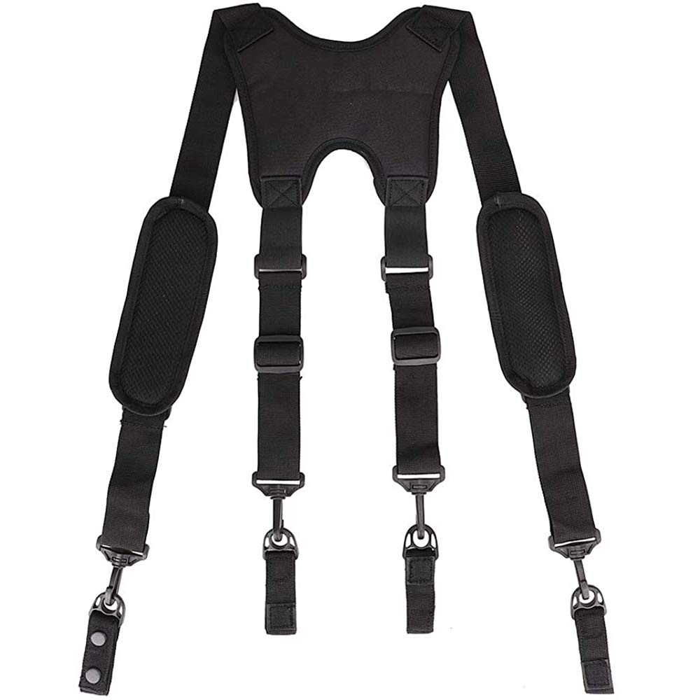 Tactical Nylon Police Duty Belt Suspenders - Adjustable Padded Harness for Law Enforcement & Security (Ideal for Patrol, Duty Gear & Equipment Carrying)