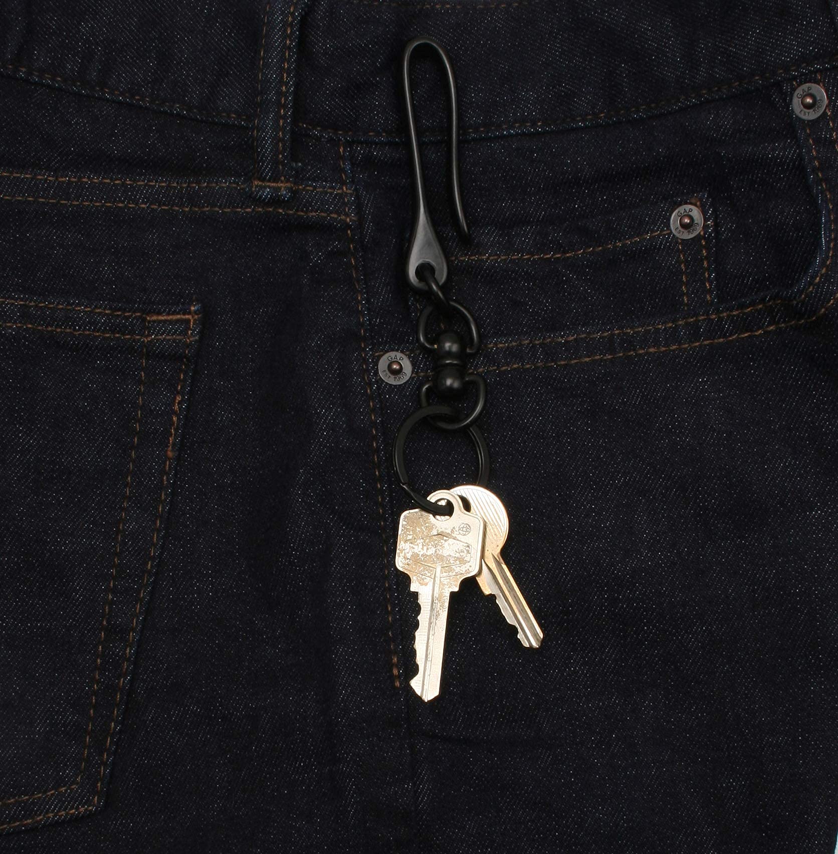 Vintage Handmade Snap Hook Key Holder - Retro U Hook Keychain Ring for Keys | Perfect for Home, Office & Travel Organization