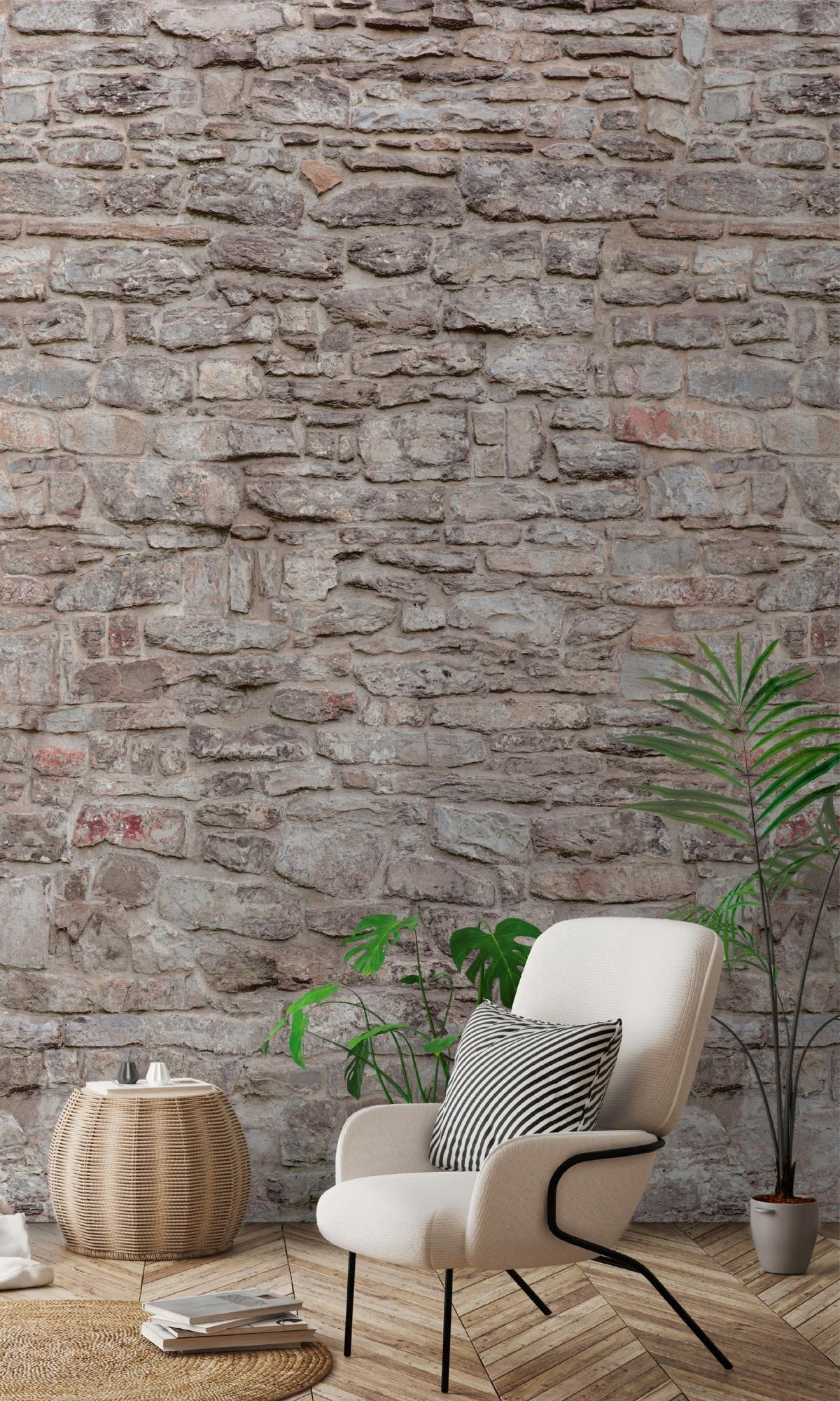 Beige Castle Stone Digital Wallpaper Mural RM2016 - Peel & Stick Removable Wallpaper for Living Room, Bedroom, Office Decor