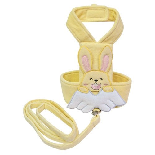 Bunny Angel Pet Harness with Matching Leash - Adjustable Soft Mesh Vest for Small Dogs & Cats - Perfect for Walking, Training & Outdoor Adventures