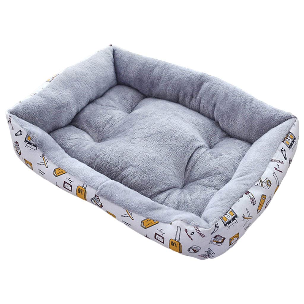 **Baoblaze Warm & Comfortable Pet Bed for Cats and Dogs - Soft Grey Plush Sleeping Bed for Small to Medium Pets - Perfect for Indoor Use, Crate, or Travel**
