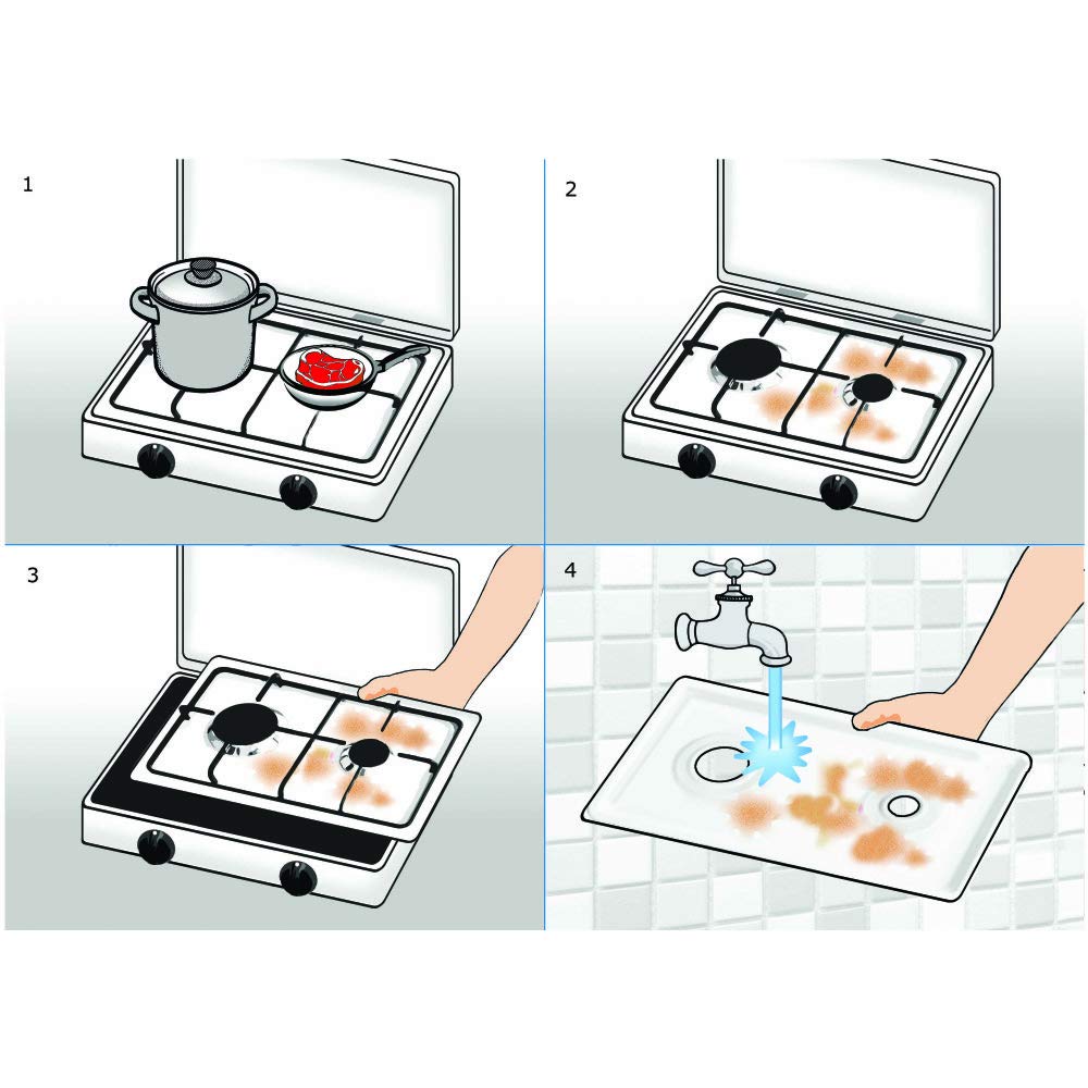 2-Burner Gas Stove with Removable Top & Safety Valves - Indoor LPG Gas Cooktop for Camping, RV & Home Use - Made in Italy (Model: 200/GPS)