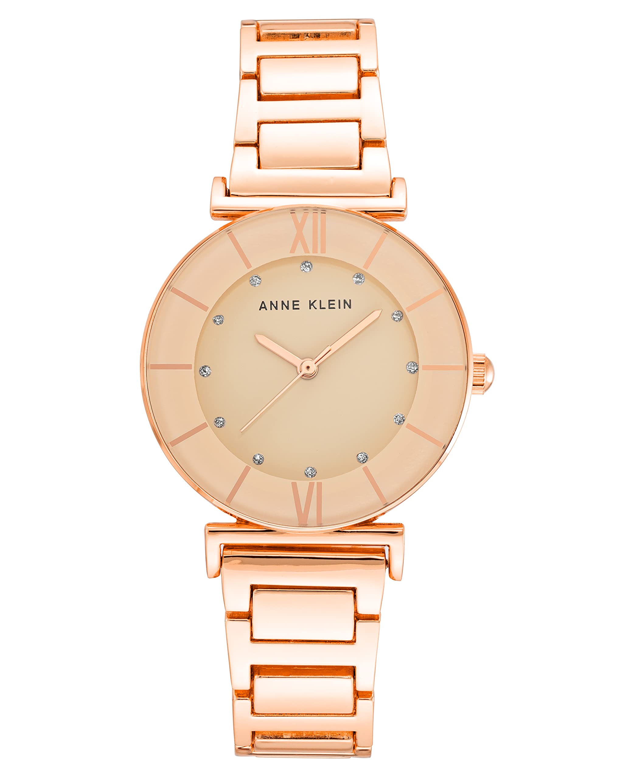 Anne Klein Women's Glitter Accented Bracelet Watch - Elegant Gold-Tone Stainless Steel Fashion Watch with Crystal Markers | Perfect for Office, Party & Everyday Wear