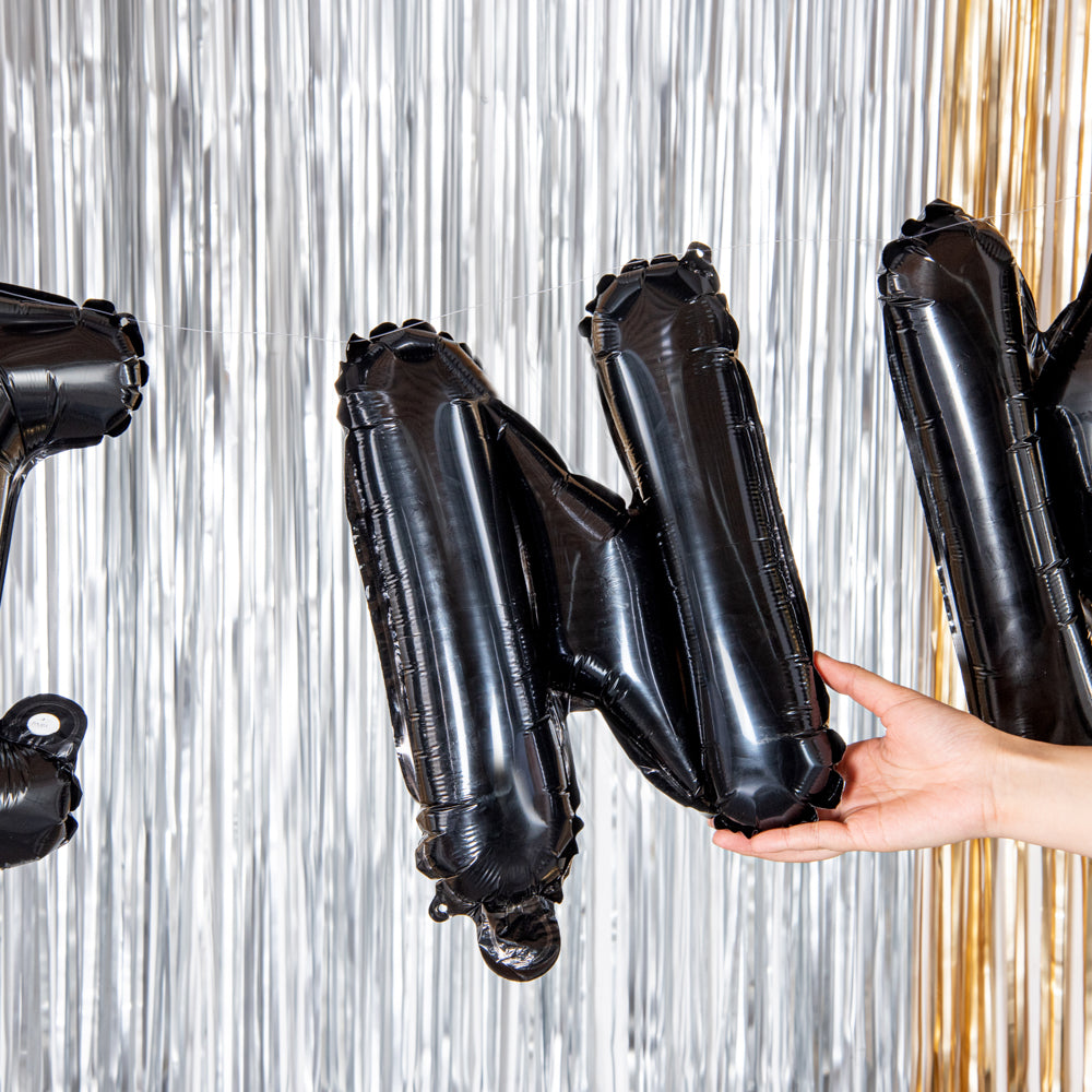 Black Mylar Letter N Balloon - 16 Inch Large Foil Balloon for Birthday Party Decorations, Baby Showers & Graduation Celebrations (1 Count)