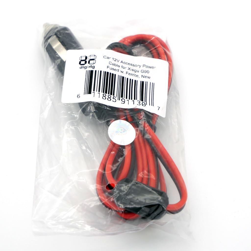 Xiegu G90 Ham Radio 12V Car Power Adapter Cable - DC Auxiliary Plug for Mobile & Portable Radio Use in Vehicles