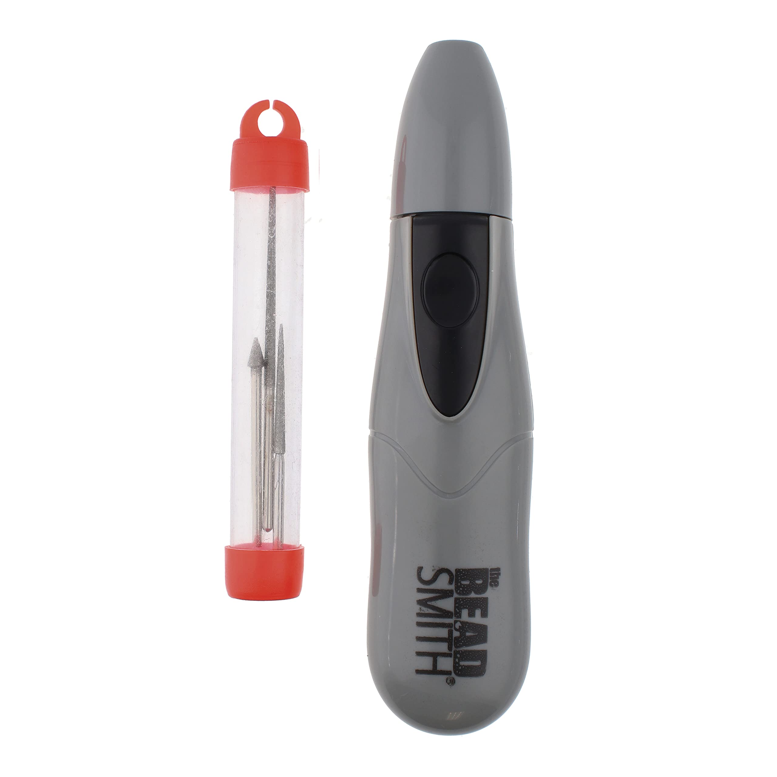 The Beadsmith Cordless Motorized Bead Reamer Kit with 3 Diamond Tips - Battery Powered Jewelry Making Tool for Glass, Ceramic & Stone Beads - Perfect for Enlarging Holes, Smoothing Rough Edges - Great for DIY Crafts, Jewelry Repair & Beading Projects