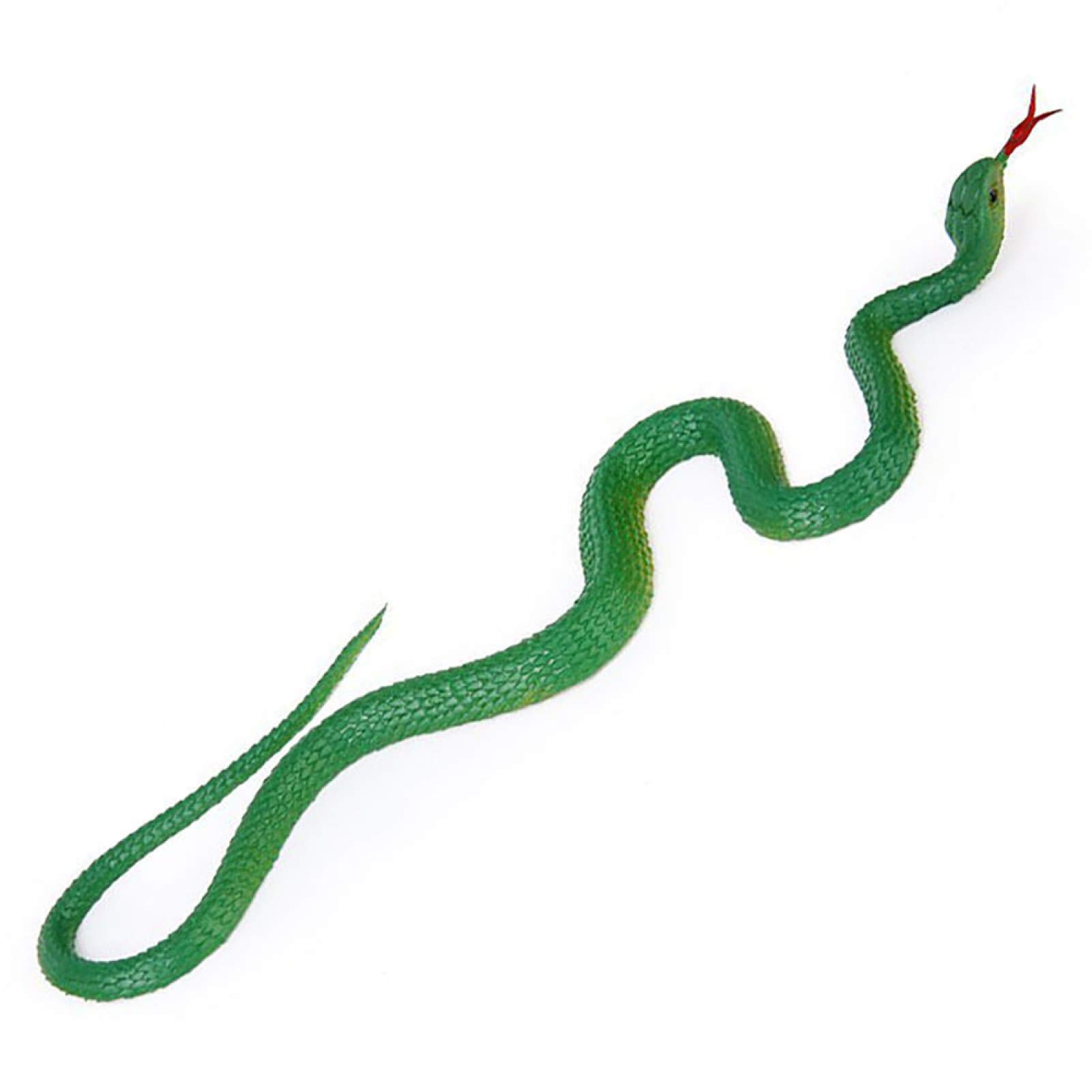 Realistic Fake Snake Toy - April Fools' Day Prank Gag Gift for Adults & Kids - Fun Scary Trick Joke for Pranks, Parties & Halloween - Green Lifelike Reptile Prank