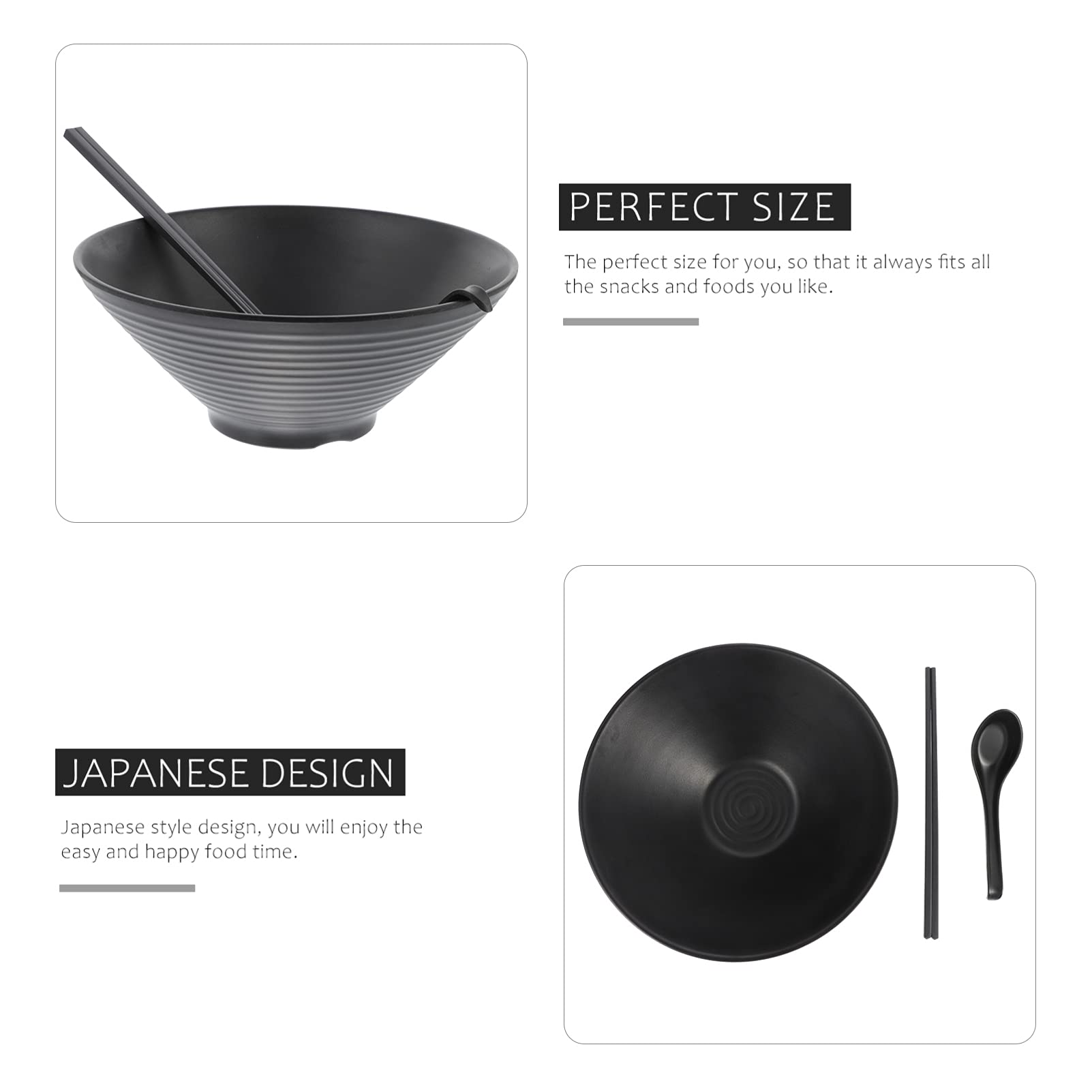 DOITOOL 6-Piece Melamine Bowl Set - Durable Bamboo Hat Design for Ramen, Rice & Noodles | Microwave & Dishwasher Safe | Perfect for Asian Cuisine, Camping & Outdoor Dining