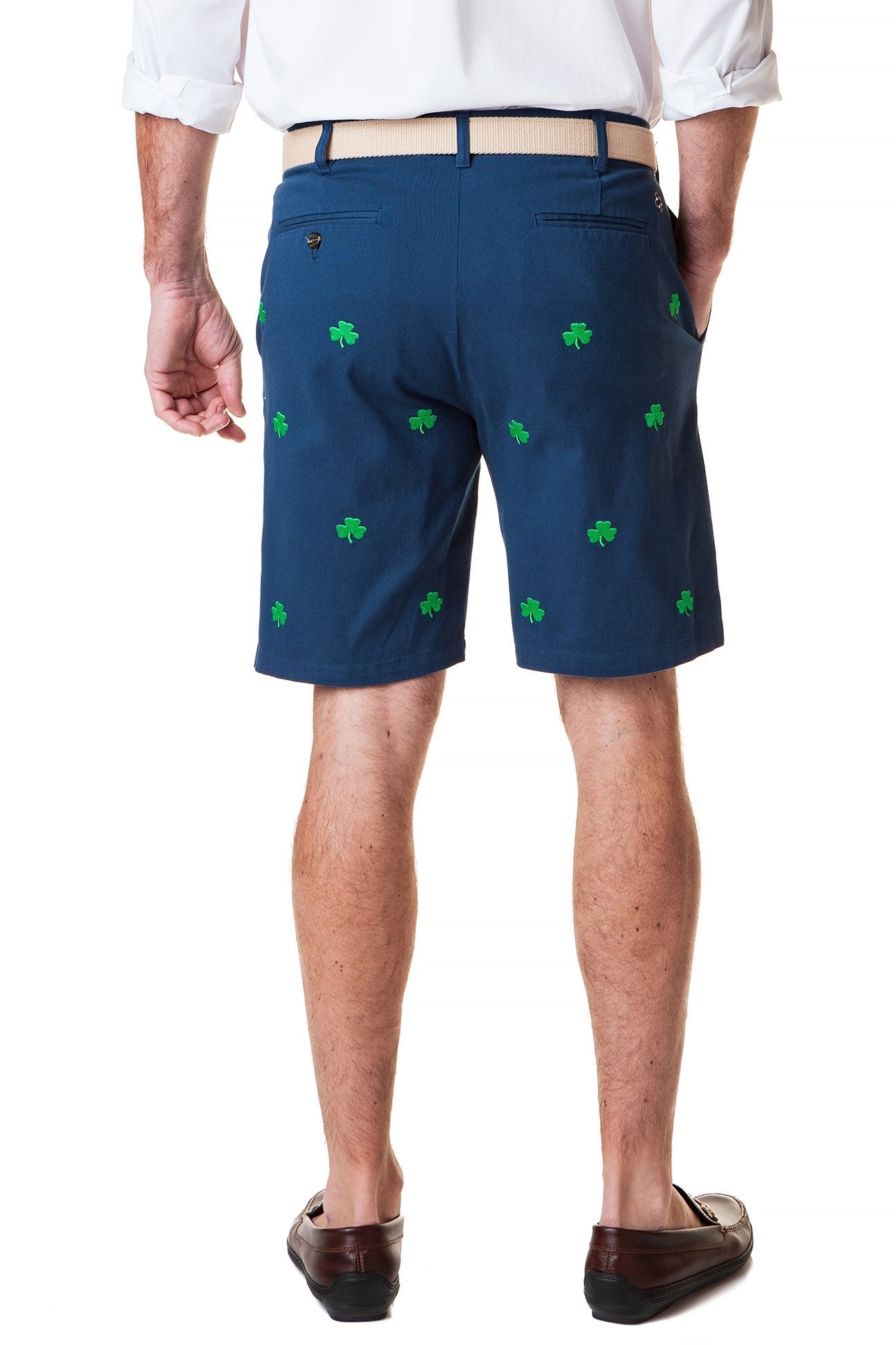 Cisco Short Stretch Twill Nantucket Navy With Shamrock - Comfortable Stretch Twill Pants for Men | Perfect for Casual Wear, Office & Outdoor Activities