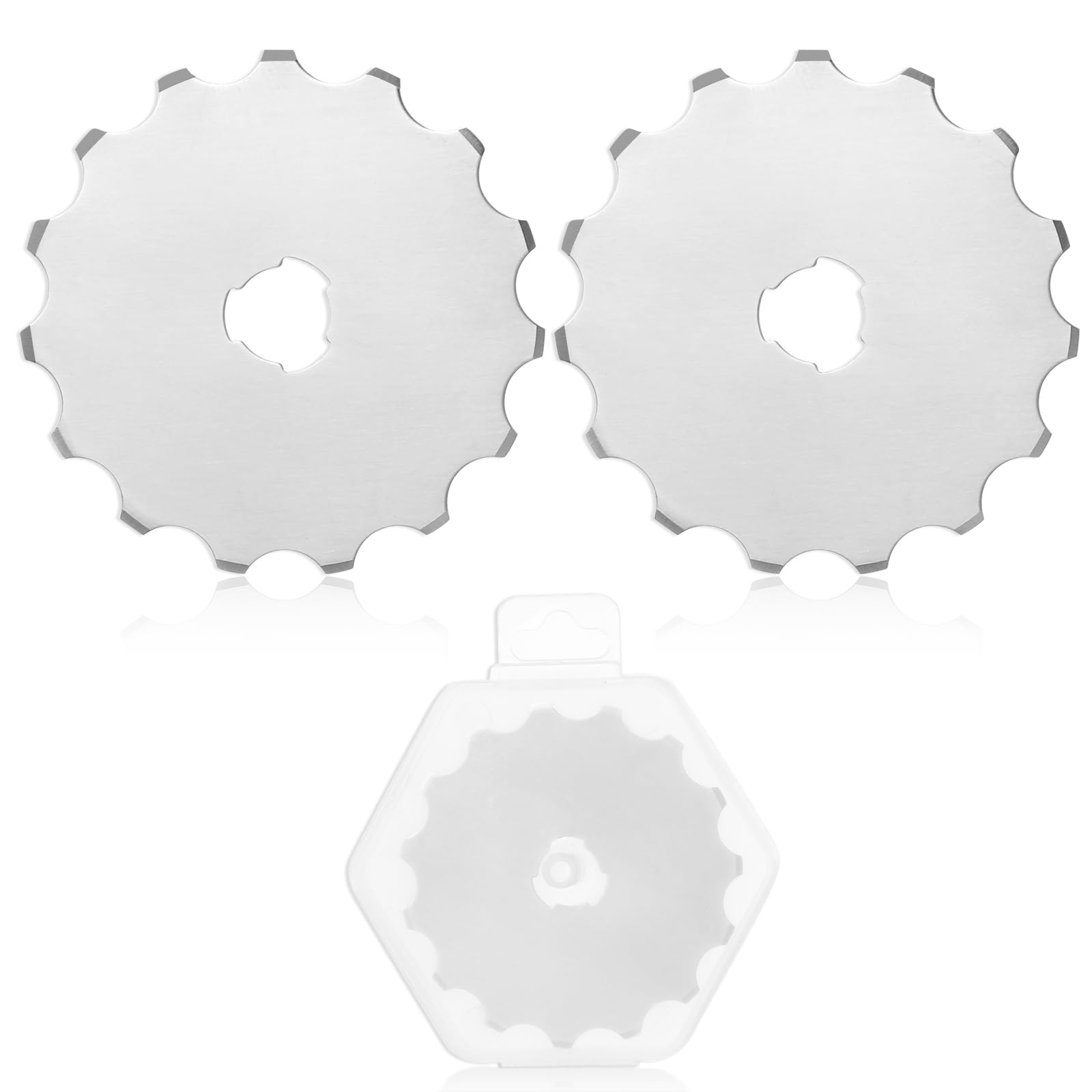 2-Pack 45mm Perforating Rotary Replacement Blades - Crochet Edge Skip Blade for Crafting, Sewing, Leather & Paper Cutting | Perfect for DIY Scrapbooking, Card Making & Fabric Projects