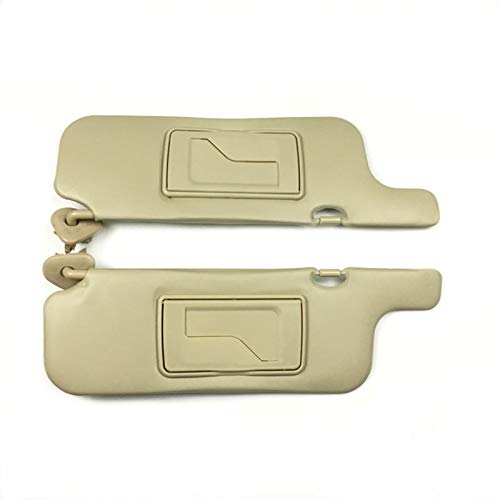 2003-2012 Toyota Corolla Beige Interior Sun Visor Set - Left & Right Side Anti-Glare Sunshades with Mirror Kit for Windshield Protection | Perfect for Summer Driving & Daily Commute