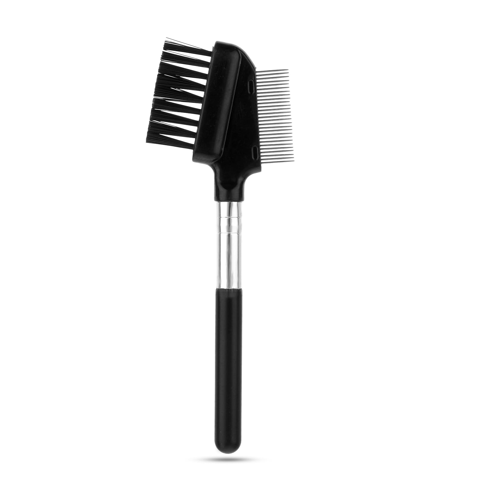 2-in-1 Metal Eyelash Comb & Eyebrow Brush - Portable Makeup Tool for Travel & Beauty