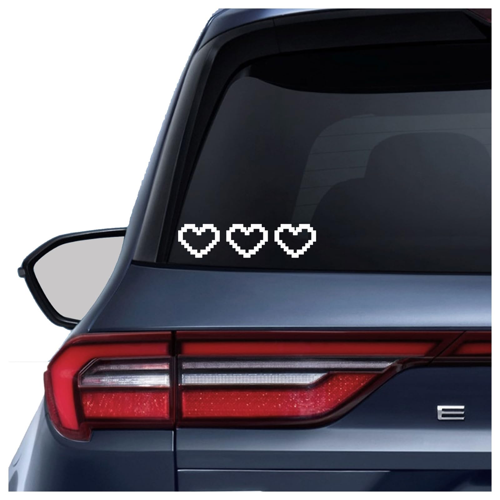 2 Pack Holographic Pixel Hearts Vinyl Decals - Waterproof Car Bumper Stickers, Laptop & Water Bottle Decor - 4