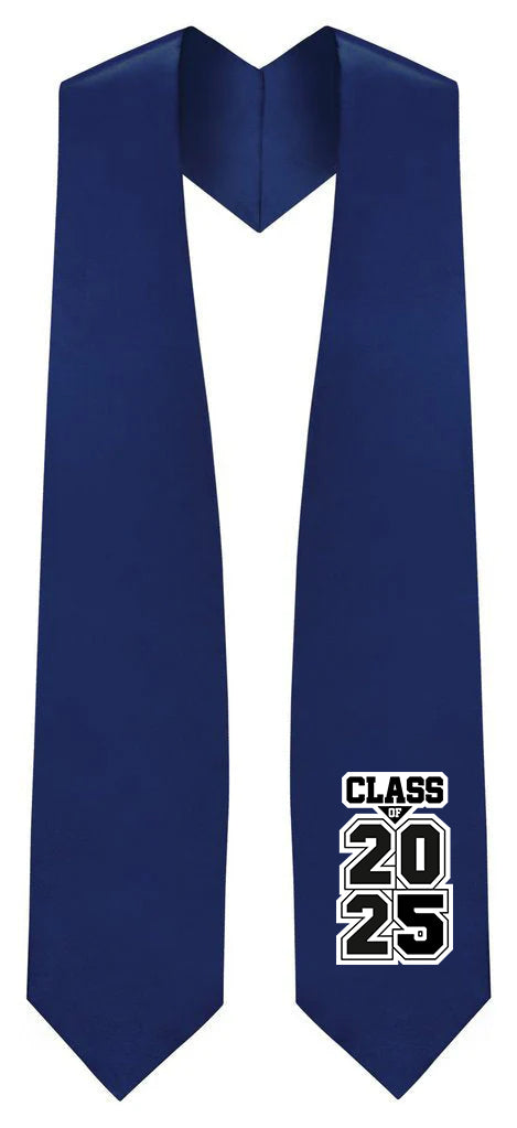 Navy Blue Graduation Stole for Class of 2024 & 2025 - Perfect for High School & College Commencement Ceremonies