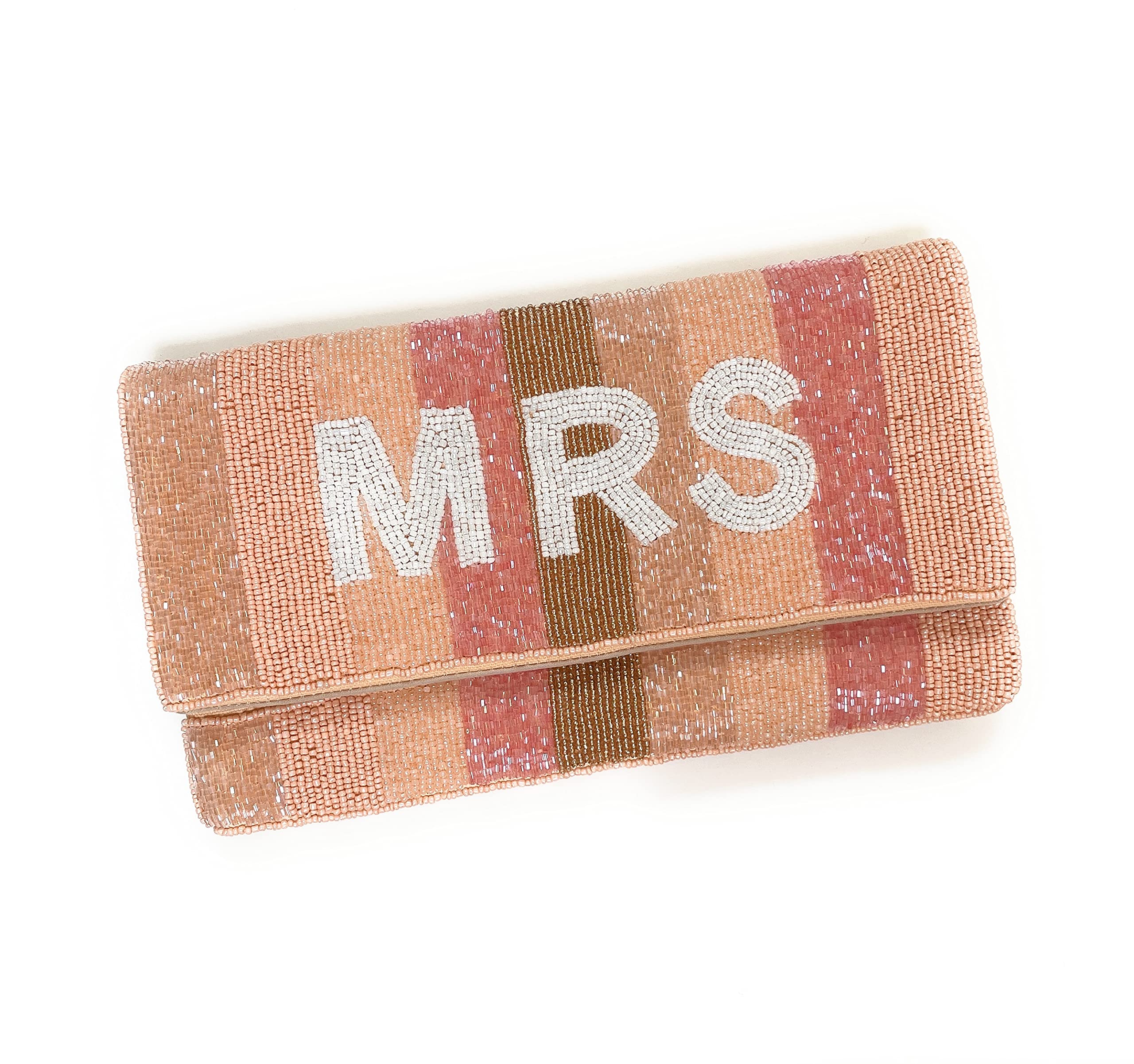 Twine and Love MRS Bride Bag – Elegant Seed Beads Clutch Purse for Wedding, Bridal Shower & Engagement Gifts – Perfect Bride-to-Be Accessory for Reception, Honeymoon & Special Occasions