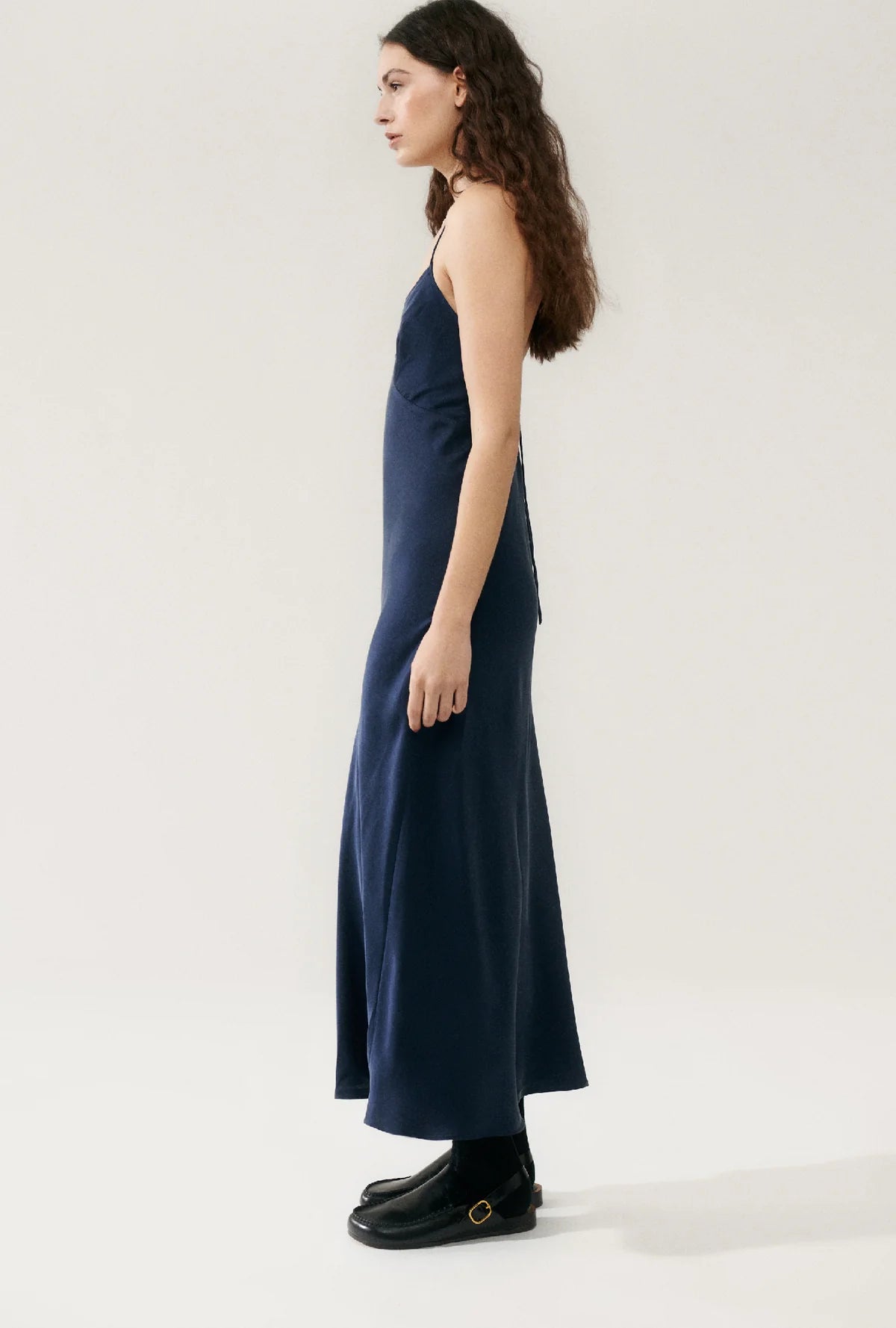 Elegant Deco Rouleau Midnight Blue Dress for Women - Perfect for Evening Parties, Cocktail Events & Special Occasions