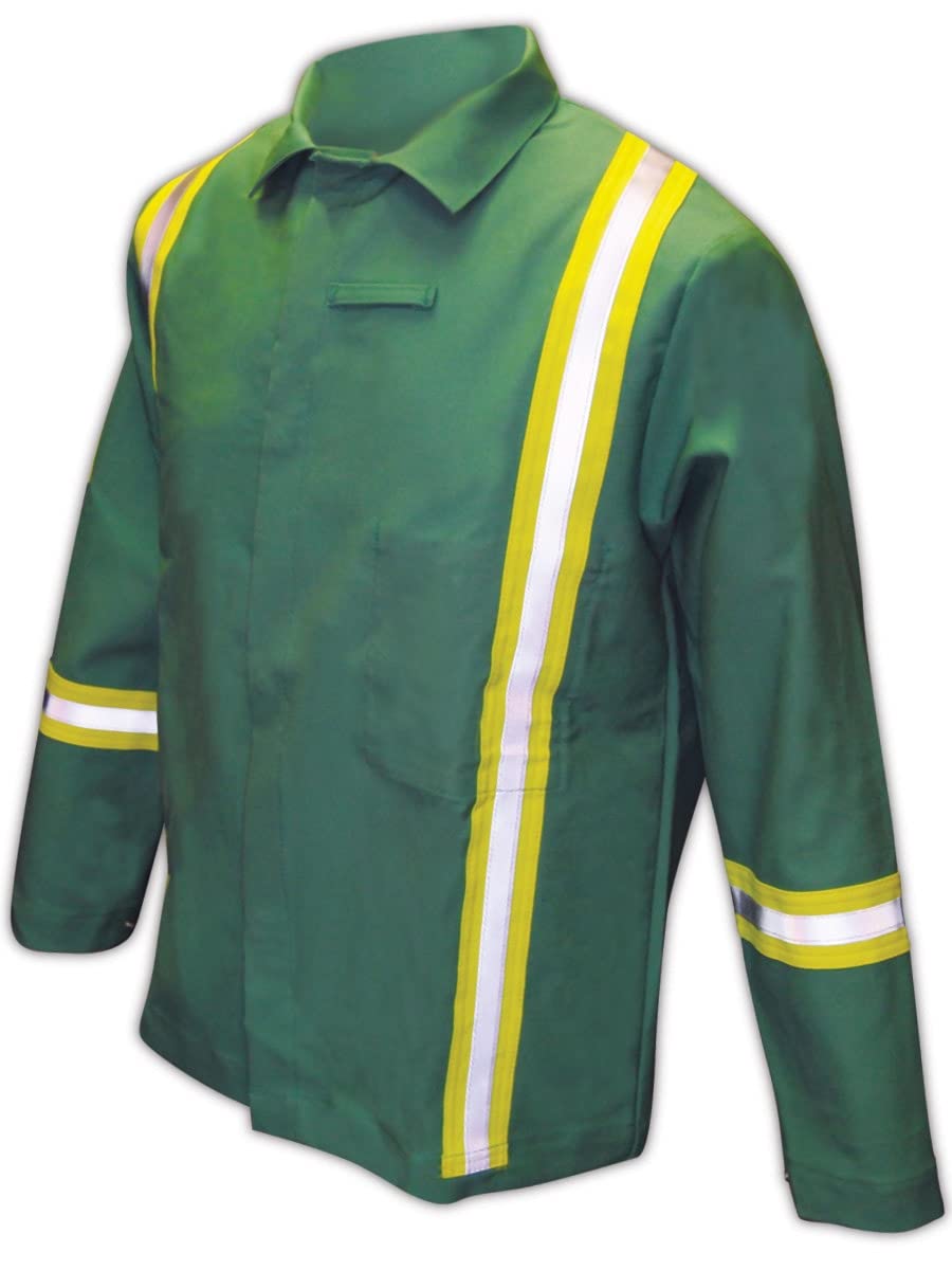 Flame Resistant Jacket 100% Cotton - Small Size Workwear for Welding, Construction & Industrial Safety (IND2530HV)