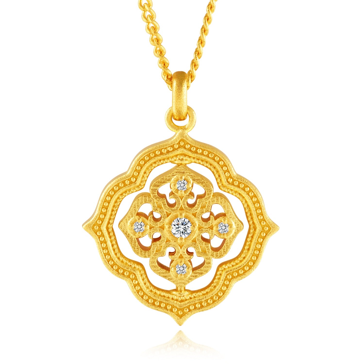 24K Gold Diamond Necklace for Women - Elegant & Luxurious Jewelry Gift for Anniversary, Wedding, or Special Occasions
