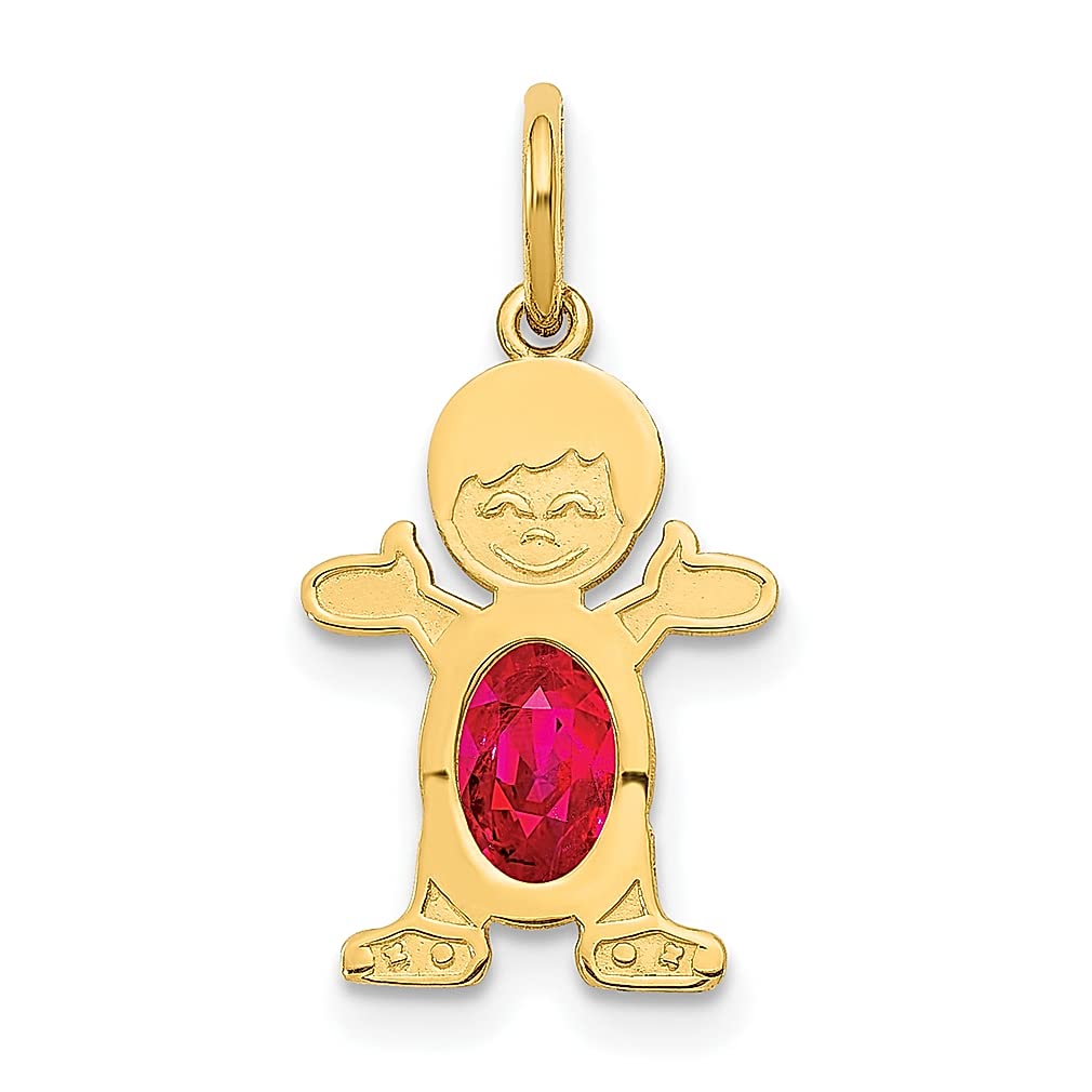 14K Yellow Gold Oval Red Ruby July Birthstone Necklace Pendant - 6x4mm Baby & Kids Jewelry, Fine Gift for Women, Her, Mom - Perfect for Birthdays, Anniversaries & Special Occasions