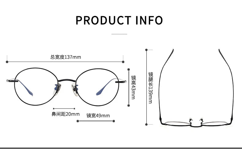 Stylish Black Titanium Full Rim Oval Round Eyeglasses for Women - Lightweight & Durable Frame for Work, Reading & Everyday Fashion