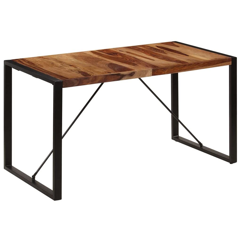 Industrial Wood Dining Table with Metal Frame - 55.1