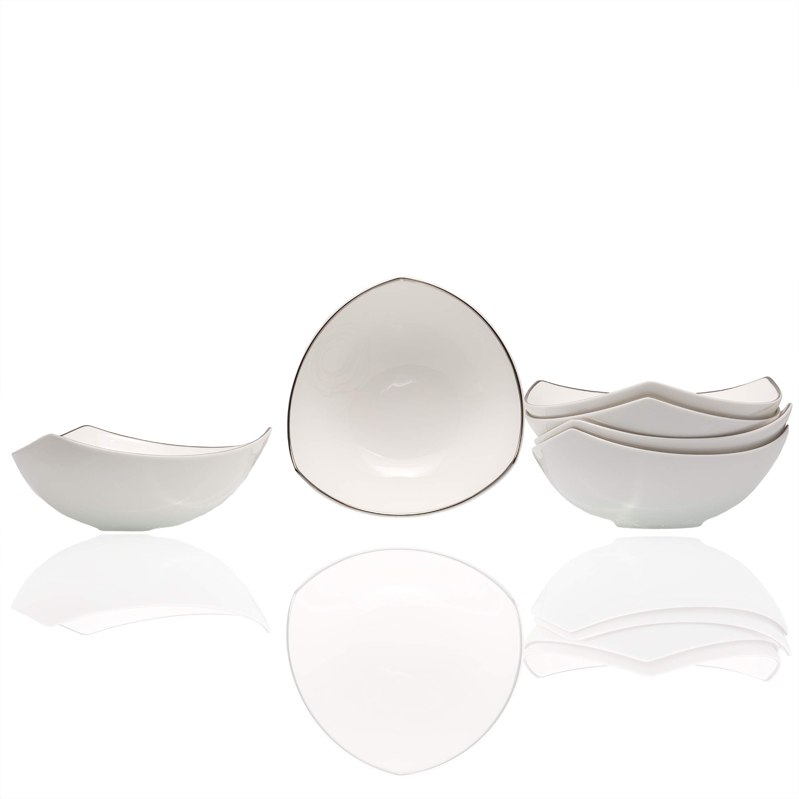 Red Vanilla Orbit Fruit Bowl Set of 6 - 8oz Ceramic Serving Bowls for Snacks, Salads & Desserts | Perfect for Parties, Picnics & Home Decor