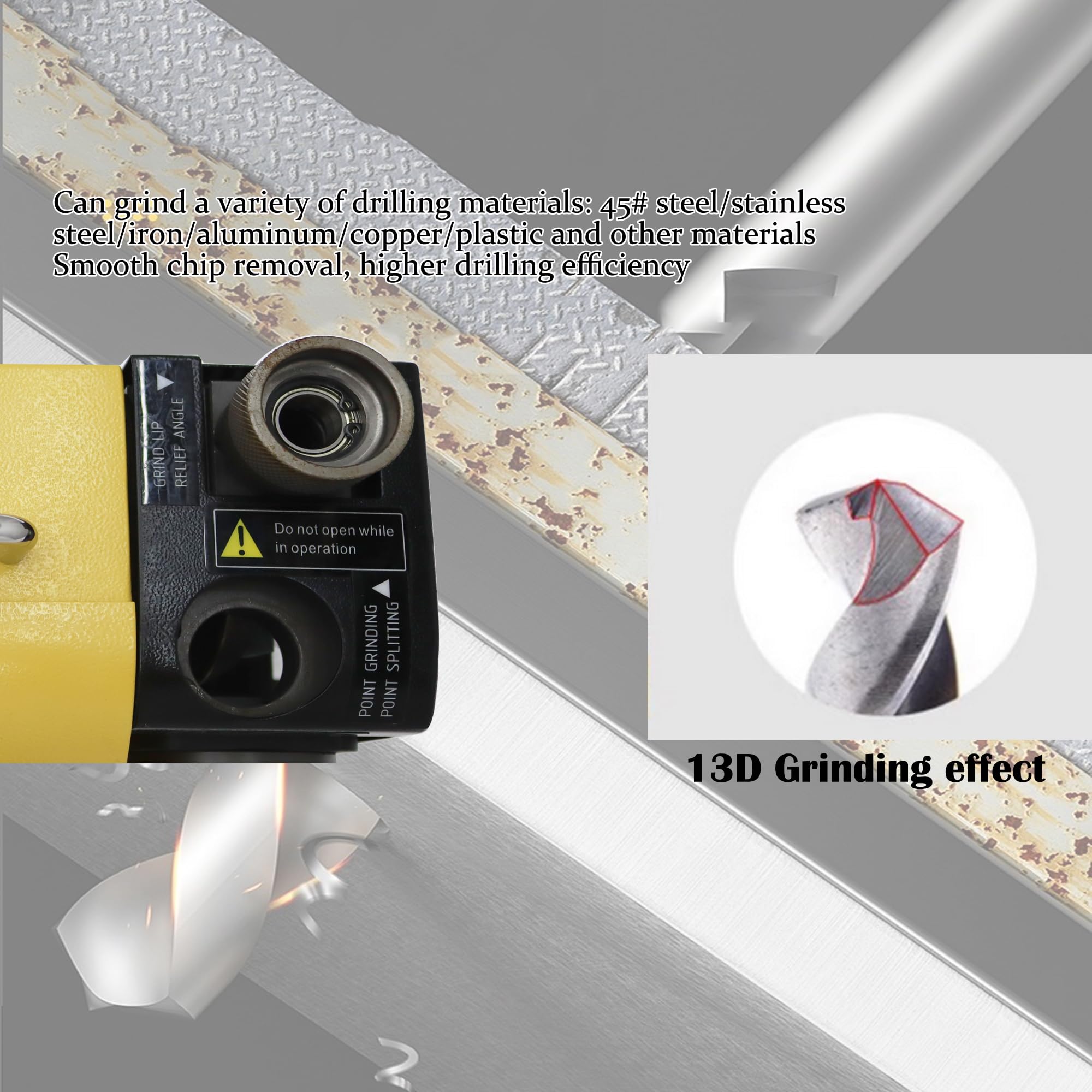 Industrial Drill Bit Grinding Machine & Sharpener for ф3-ф13mm Bits | 13D Angle Grinder | Perfect for Metalworking, Woodworking & DIY Projects