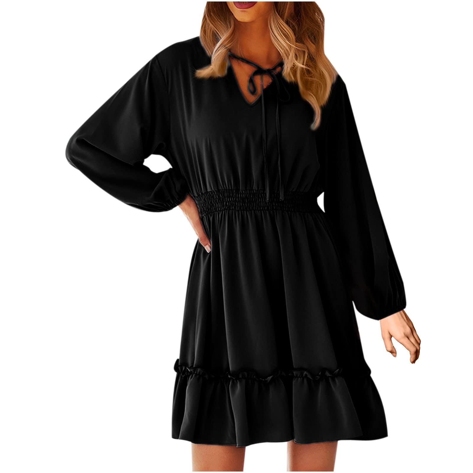 YaYiYa Women's Hooded Sweatshirt Dress - Casual Long Sleeve Pocket Pullover Dress for Fall Winter | Warm Fleece Loungewear, Streetwear Fashion, Home & Office Wear