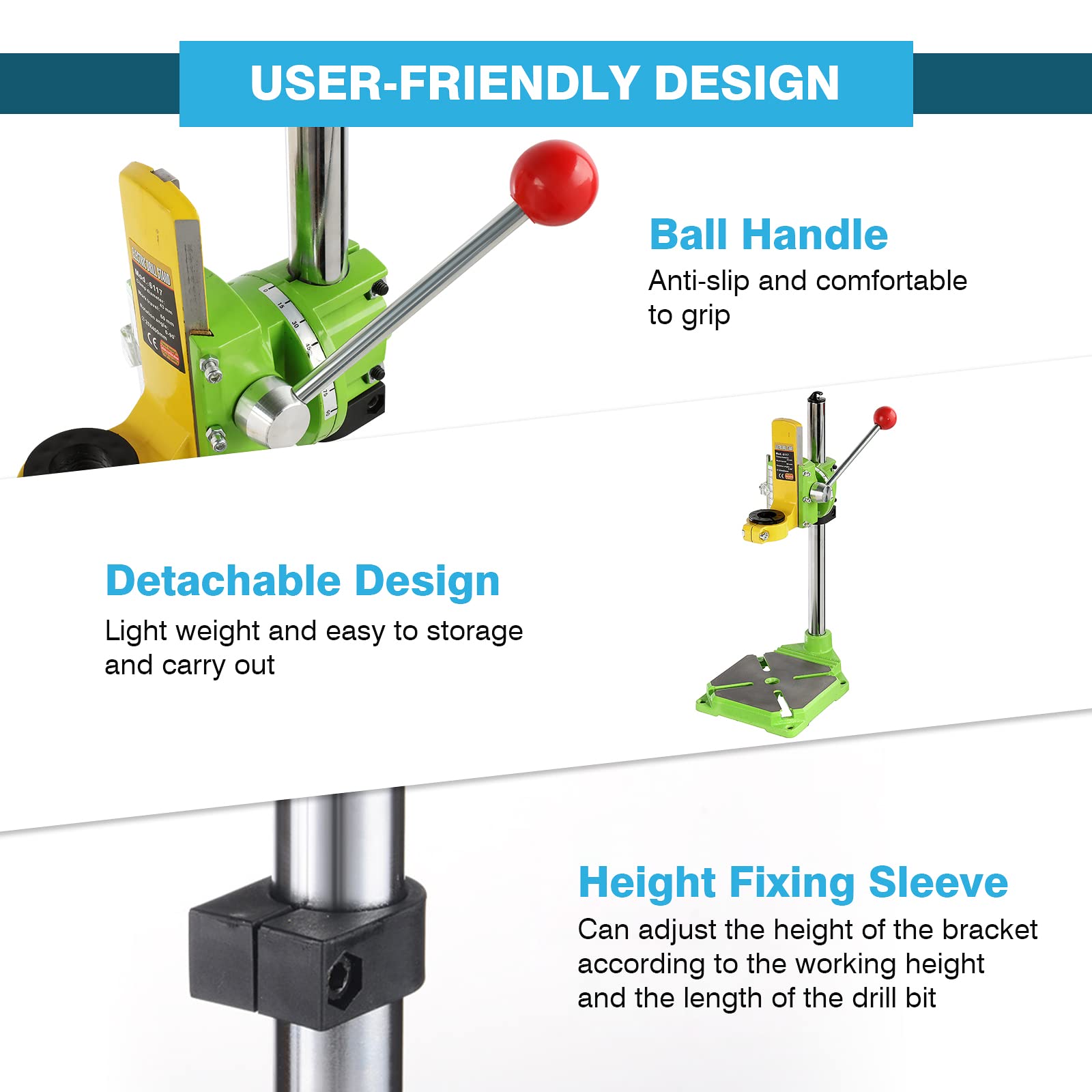 IronWalls Universal Drill Press Stand for Hand Drills - 90° Rotating Adjustable Bench Clamp Holder, Workbench Repair Tool & Drill Press Table Adapter | Perfect for Woodworking, Metalworking & DIY Home Projects