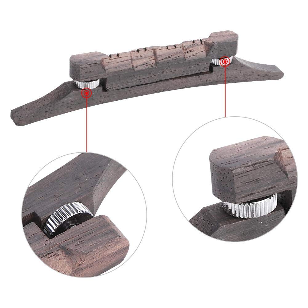 Adjustable Compensated Rosewood Mandolin Bridge Replacement for Martin Acoustic Guitar - Perfect for Bluegrass, Folk & Country Music Performances