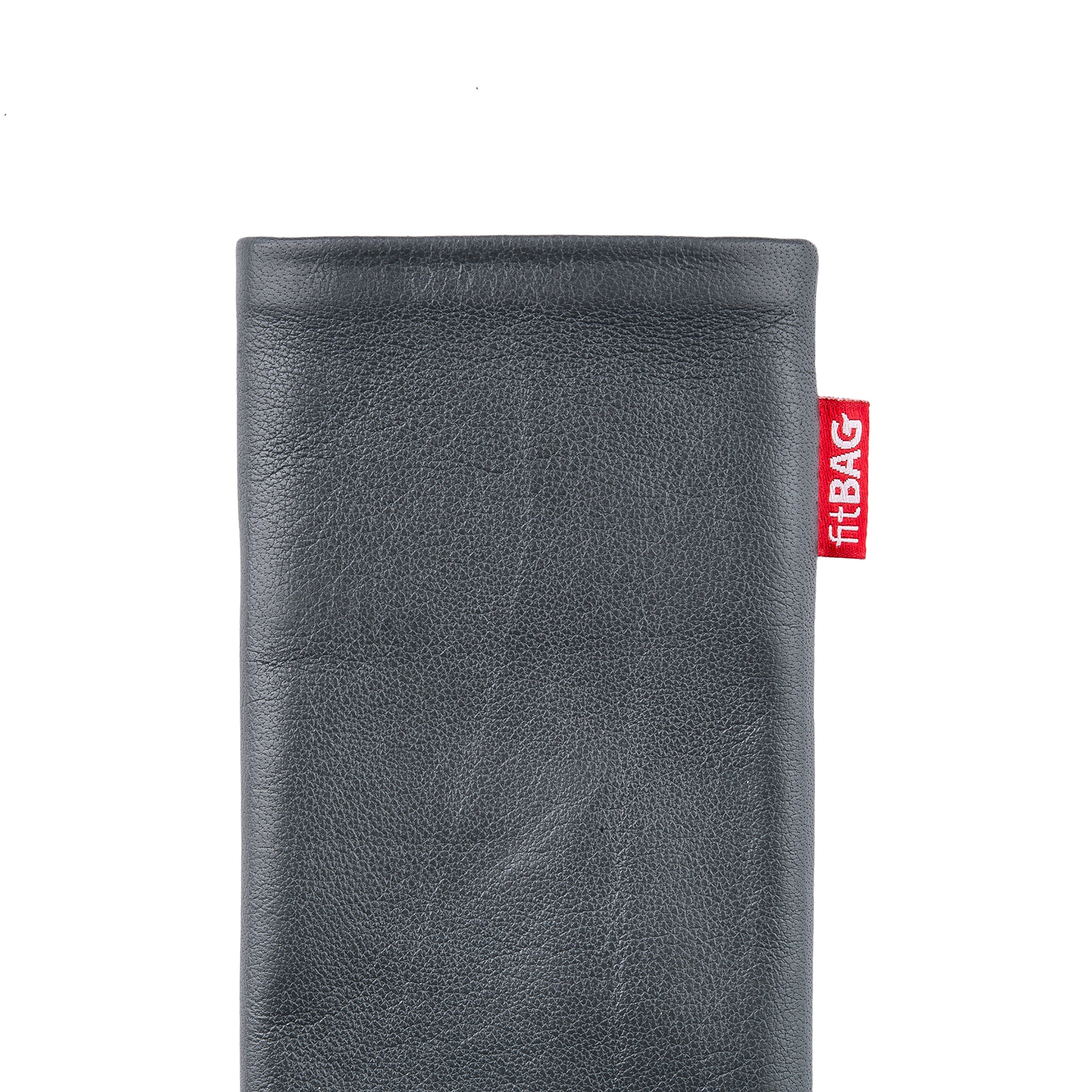 Premium Gray Custom Tailored Sleeve for Apple iPhone 8 Plus | German-Made Genuine Nappa Leather Pouch Case with Microfiber Lining | Perfect for Display Cleaning & Everyday Protection | Ideal for Business Professionals & Travelers