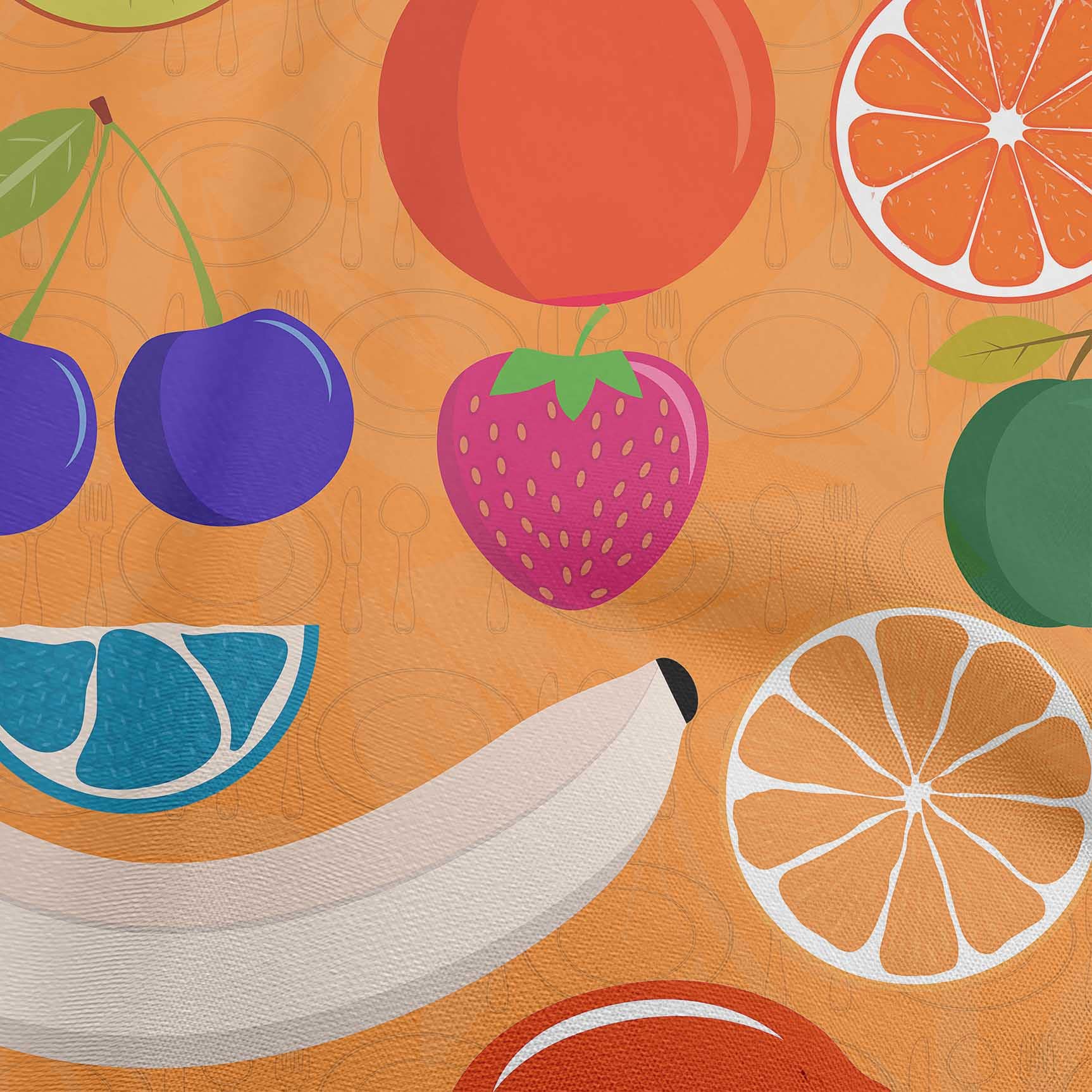 oneOone Rayon Orange Fruit Print Fabric by The Yard - 56 Inch Wide for DIY Clothing, Dresses, Quilting & Home Decor Sewing Projects