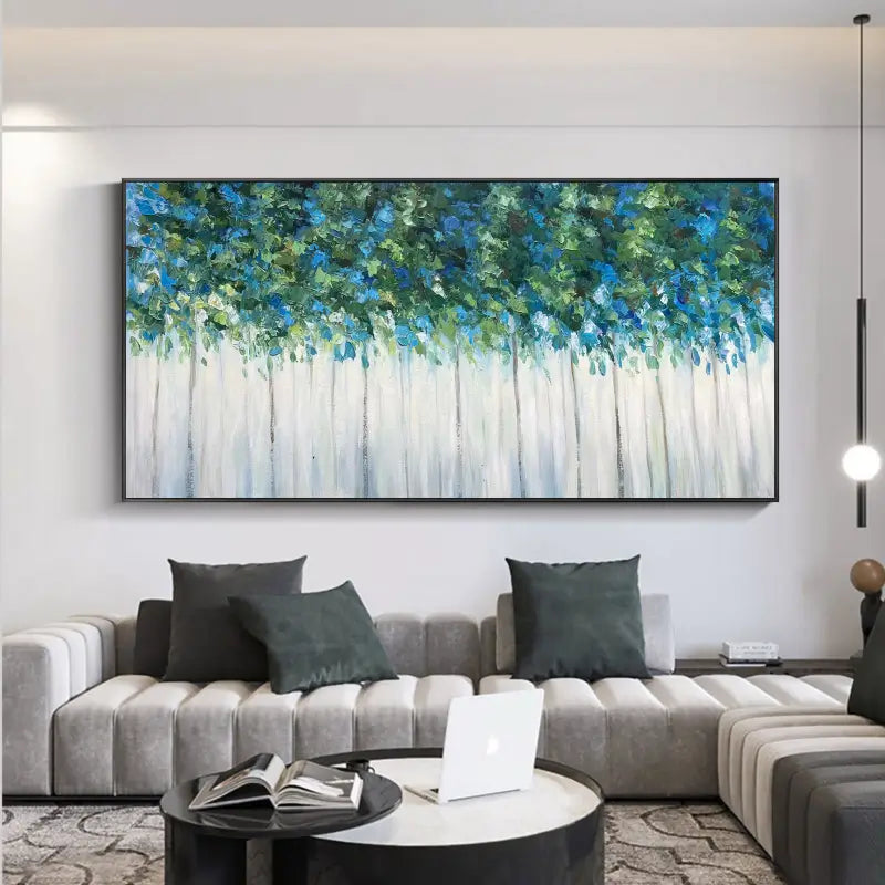 Beautiful Flower and Tree Painting #FT026 - Handmade Canvas Art for Home Decor, Living Room, Bedroom & Office Wall