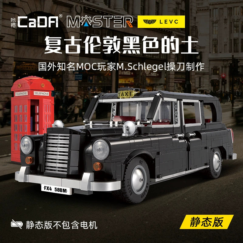 CaDA C62004 LEVC British Car London Taxi Building Blocks Set - 1871 PCS Model Kit for Adults & Teens - Collectible Toy Car for Display & Play - Perfect for Home Decor, Office Display & Gift Giving