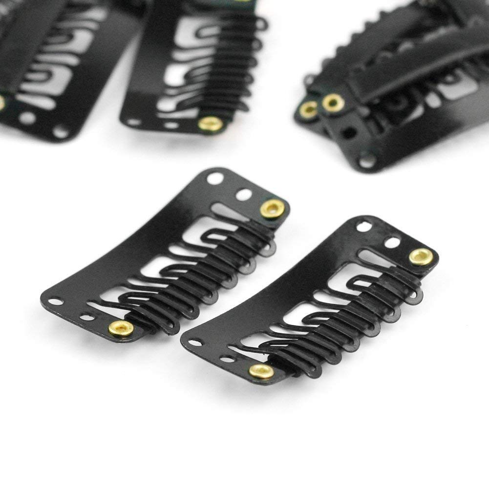 Iyaan 12-Piece Clip-In Hair Extensions for Men & Women - Black, 25g - Natural-Looking Toupee & Wig Attachment for Everyday Styling & Volume Boost