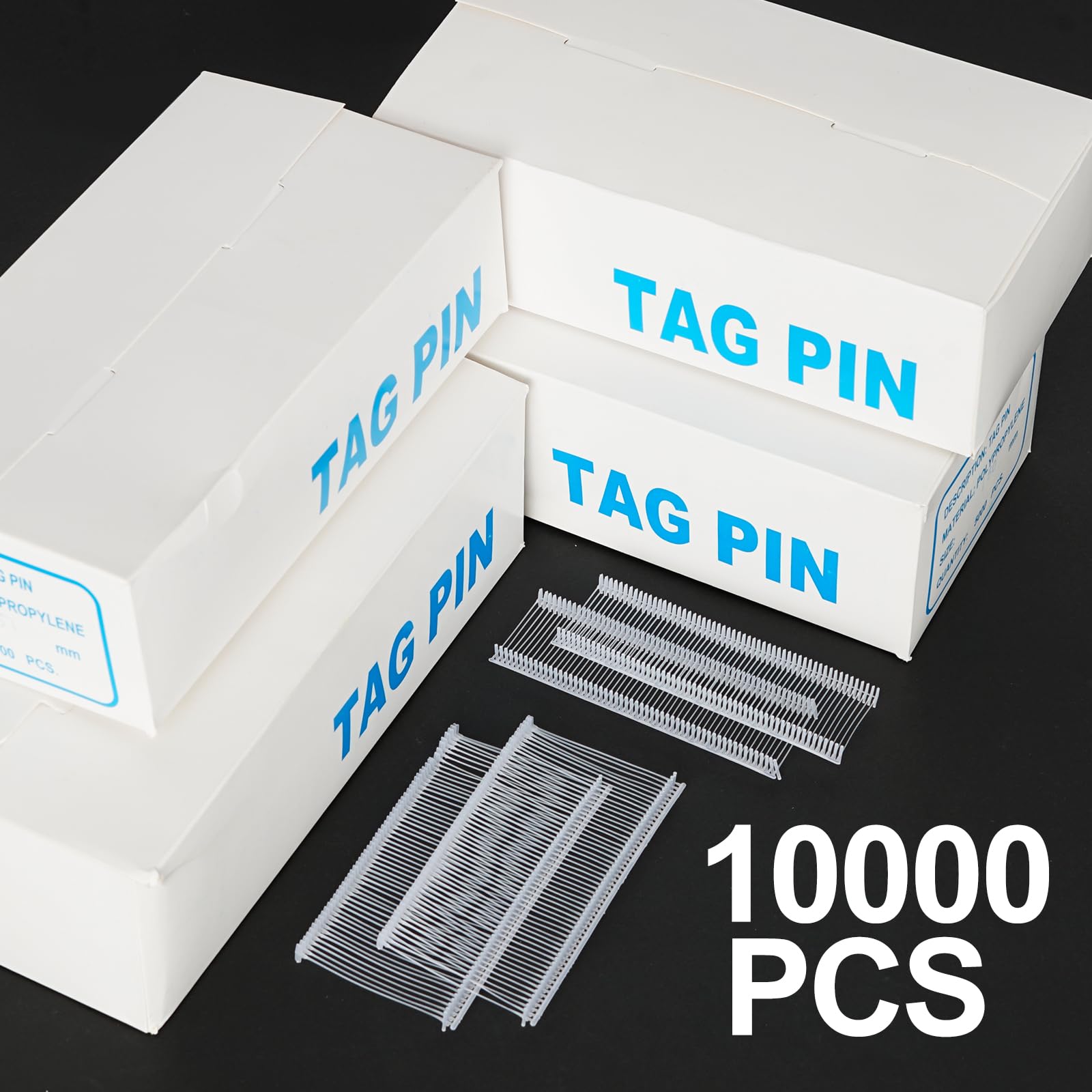 2 Inch Standard Tagging Gun Fasteners - 10000PCS Plastic Garment Tag Gun Refills & Price Tagging Barbs - Compatible with All Standard Tag Guns - Perfect for Clothing Retail, Warehouse Labeling & Inventory Management (2