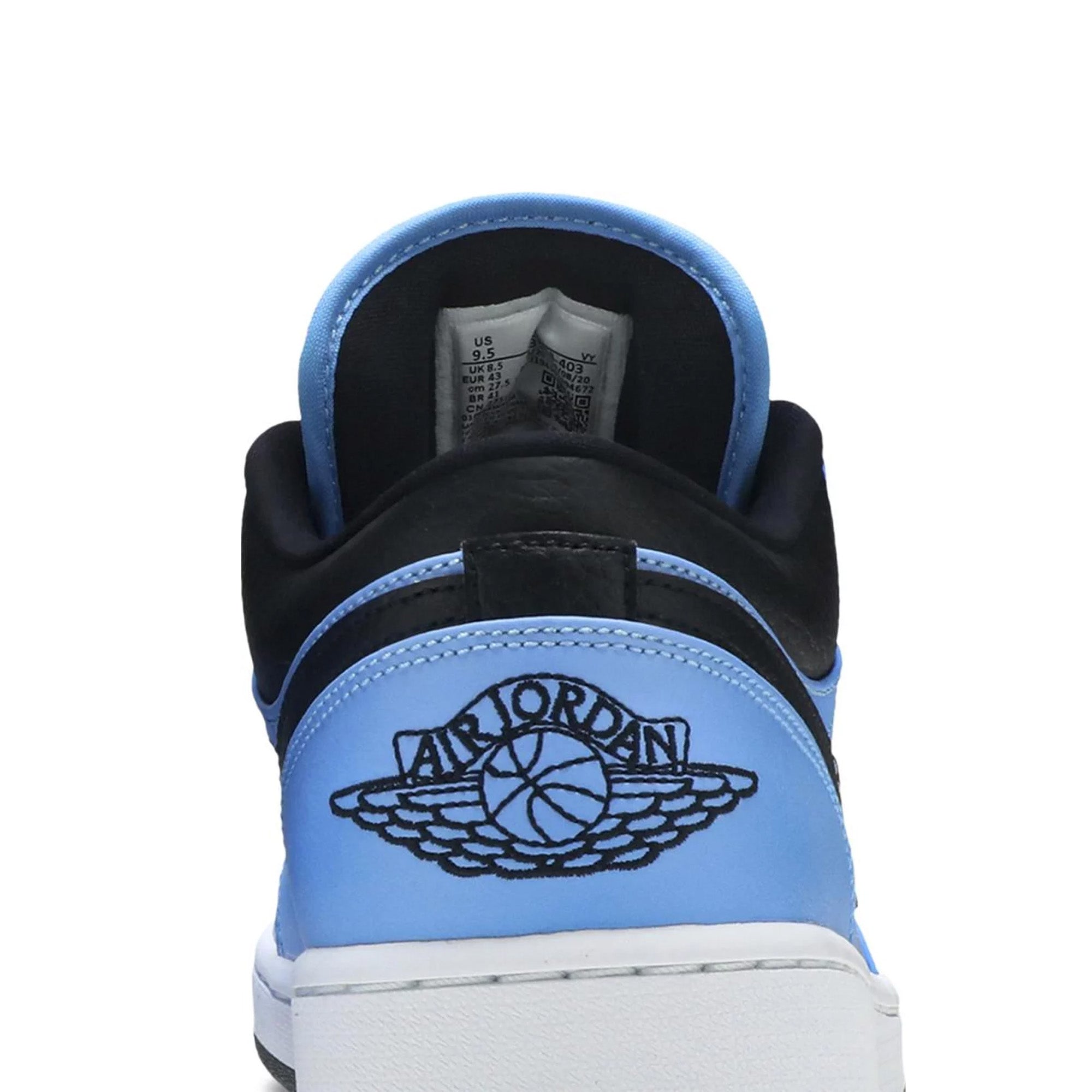 Air Jordan 1 Low 'University Blue Black' Sneakers (2020) - Men's Basketball Shoes for Casual Wear & Street Style