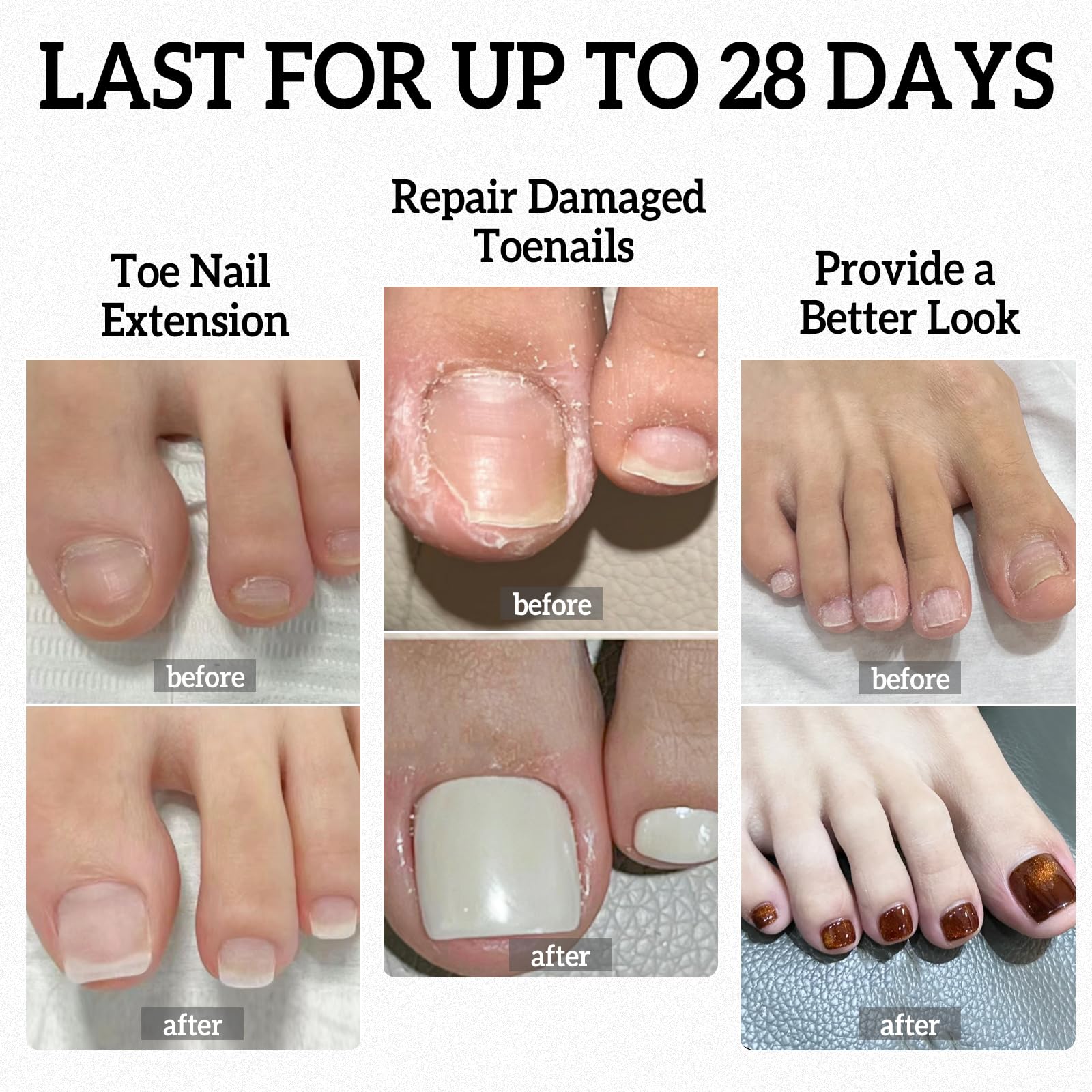 300 Pcs Press On Toe Nails - Short Square Fake Nails with Soft Gel Tips, 15 Sizes for Salon-Quality Manicures & Pedicures | Perfect for Nail Extensions, Home Use, Parties & Special Occasions