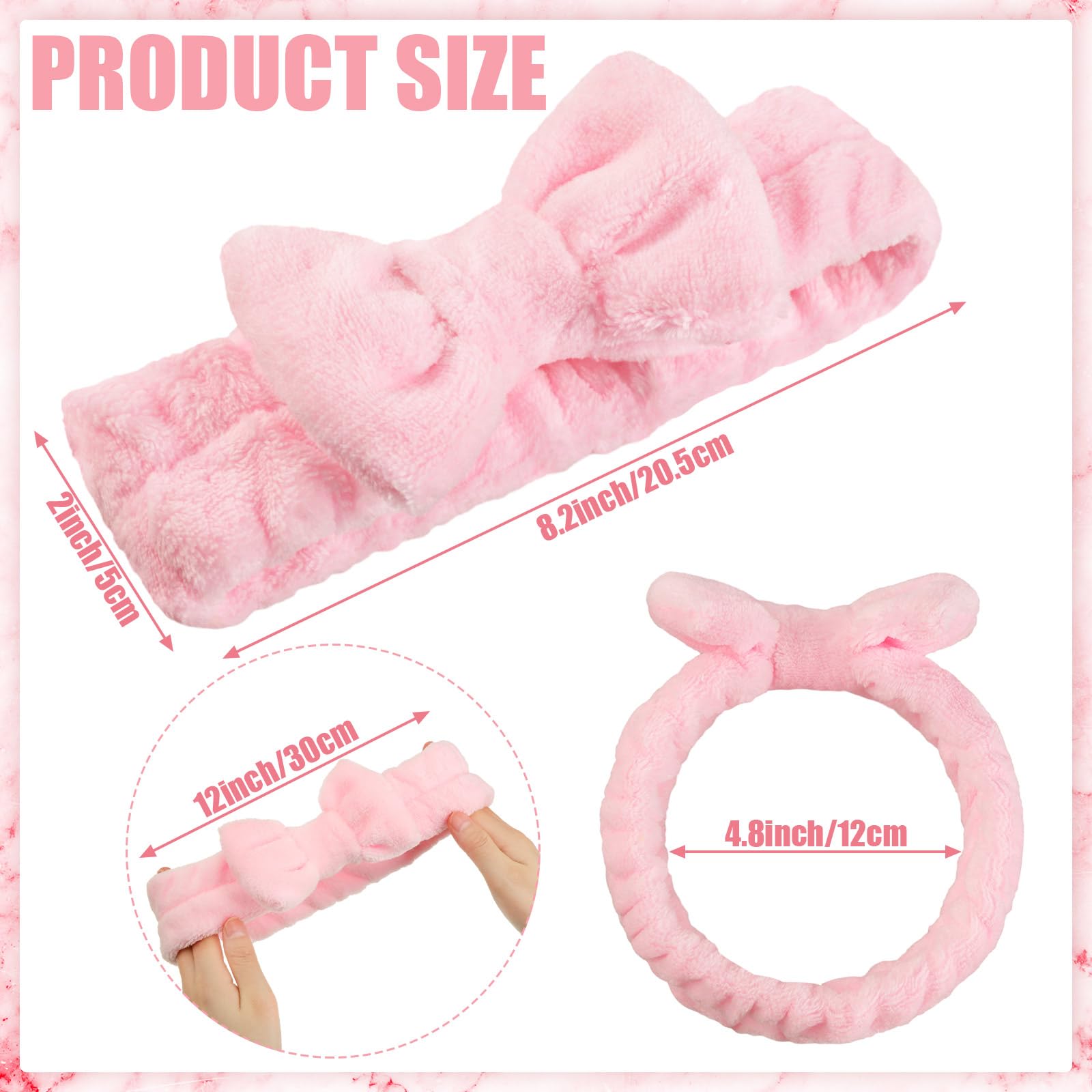 36 Pcs Spa Headbands Bulk - Soft Flannel Fleece Elastic Face Wash Headbands for Women - Hair Wrap, Yoga, Sports, Shower & Skincare (Pink) - Perfect for Spa Days, Makeup Routine & Relaxation at Home