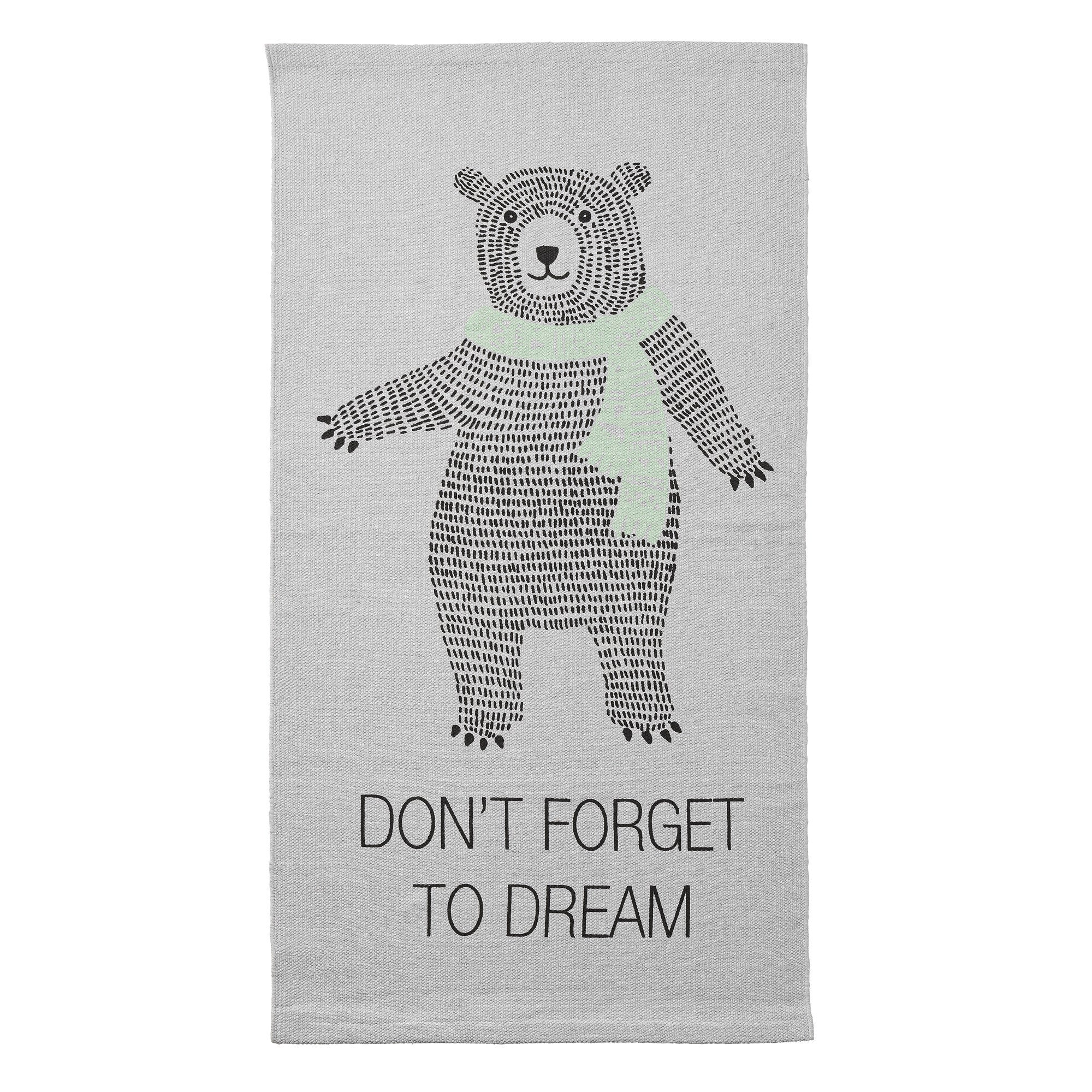 Bloomingville Cool Grey Big Bear Rug - Soft Plush Faux Fur Area Rug for Kids Nursery, Living Room, and Bedroom Decor