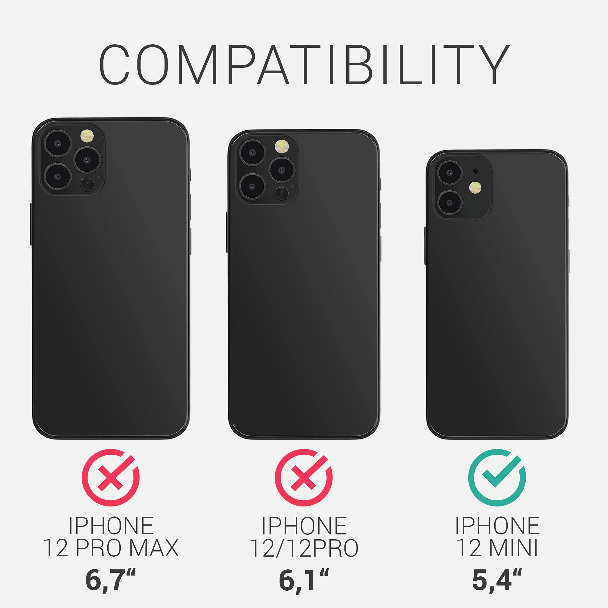 kwmobile Shockproof TPU Phone Case Compatible with Apple iPhone 12 Mini - Slim Protective Cover with Credit Card Holder (White) - Perfect for Everyday Use, Travel & Business Meetings