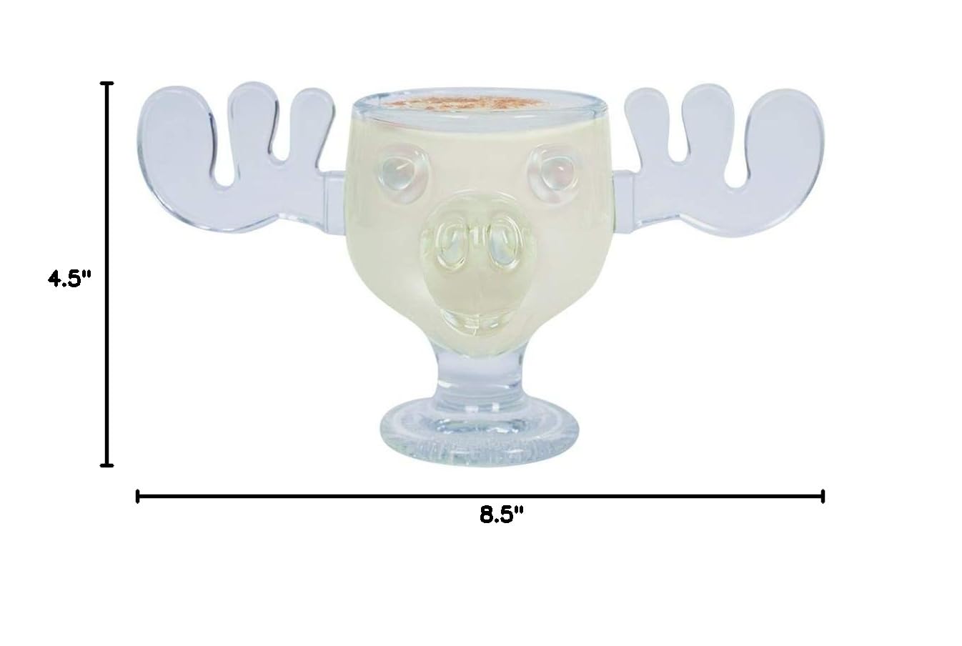 Set of 4 Christmas Moose Mugs - 8oz Glass Cups for Hot & Cold Drinks - Perfect for Holiday Parties, Gifts & Cozy Winter Nights