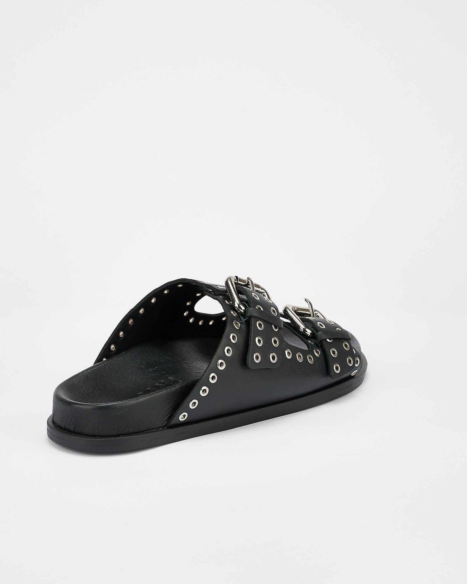 Thea Footbed Sandals for Women - Black/Silver Orthopedic Comfort Shoes - Perfect for Walking, Travel & Everyday Wear
