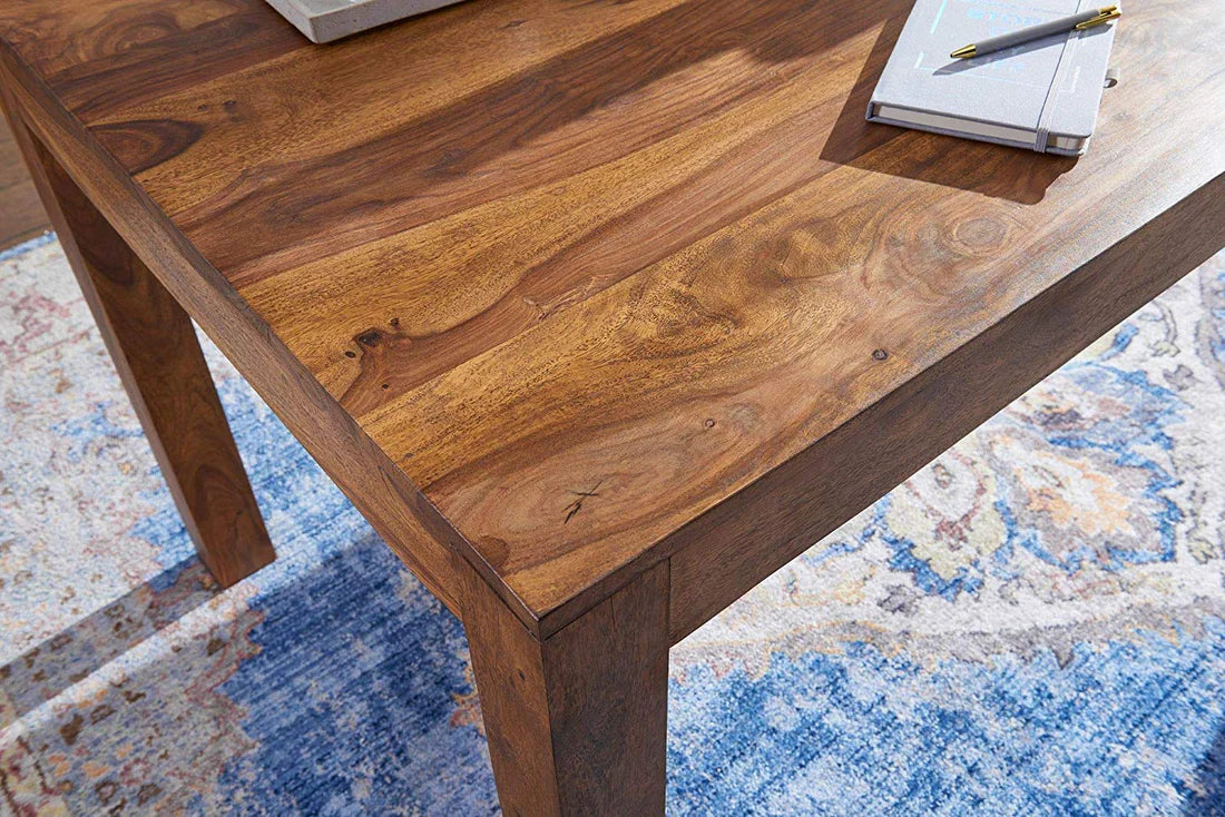 Gfine 4-Seater Solid Sheesham Wood Dining Table 132x88x76cm - Perfect for Family Meals & Entertaining Guests in Dining Room