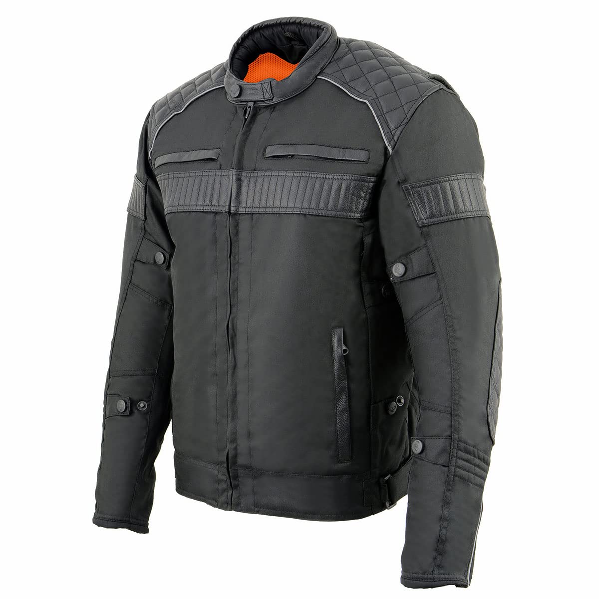 Milwaukee Men's Scooter Jacket with Leather Accent - Waterproof Windproof Motorcycle Riding Jacket for Urban Commuting & Outdoor Adventures