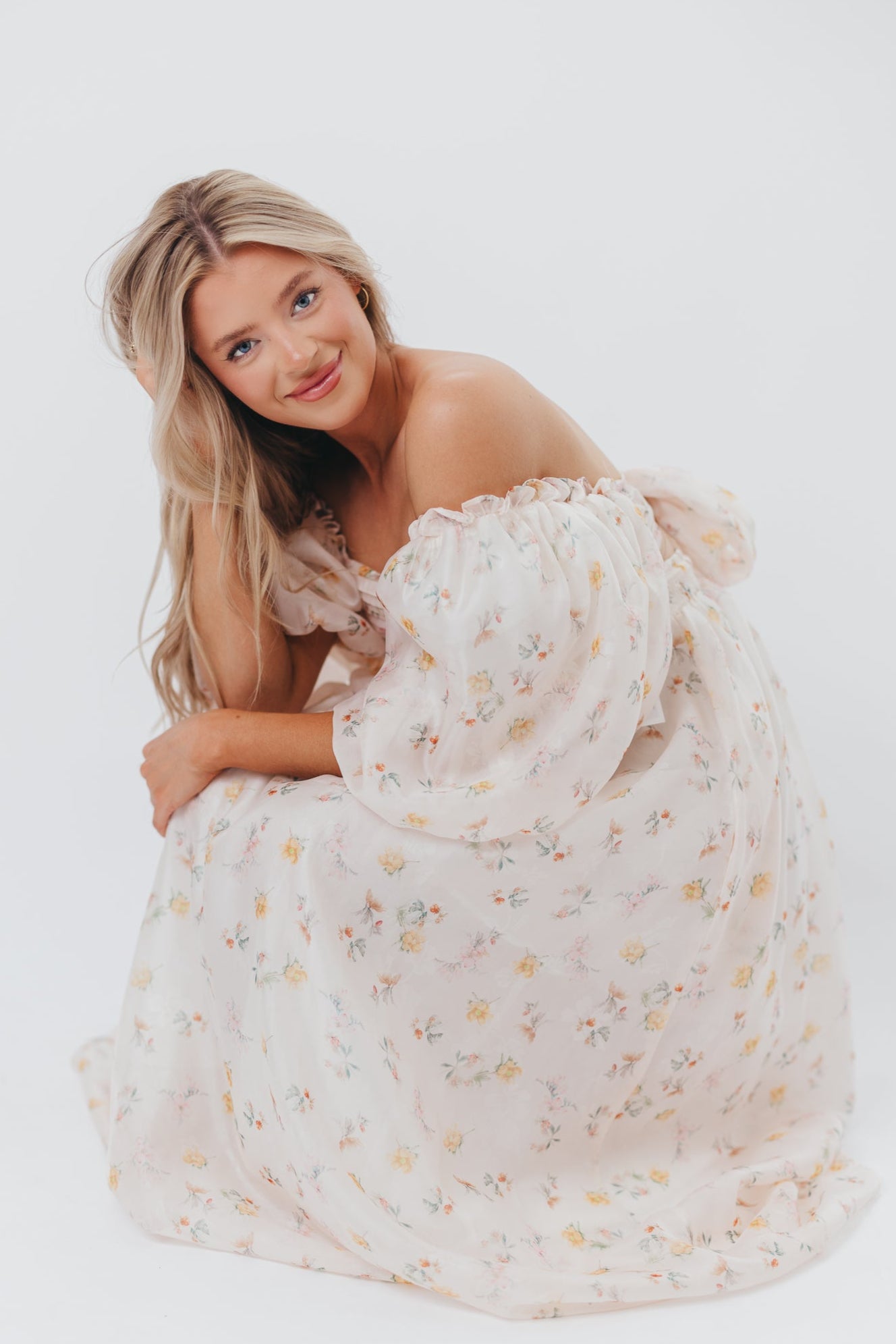 Melody Maxi Dress with Pleats & Bow Detail - Yellow Rose Floral Print | Bump Friendly Maternity Dress | Inclusive Sizing S-3XL | Perfect for Weddings, Baby Showers & Summer Vacations