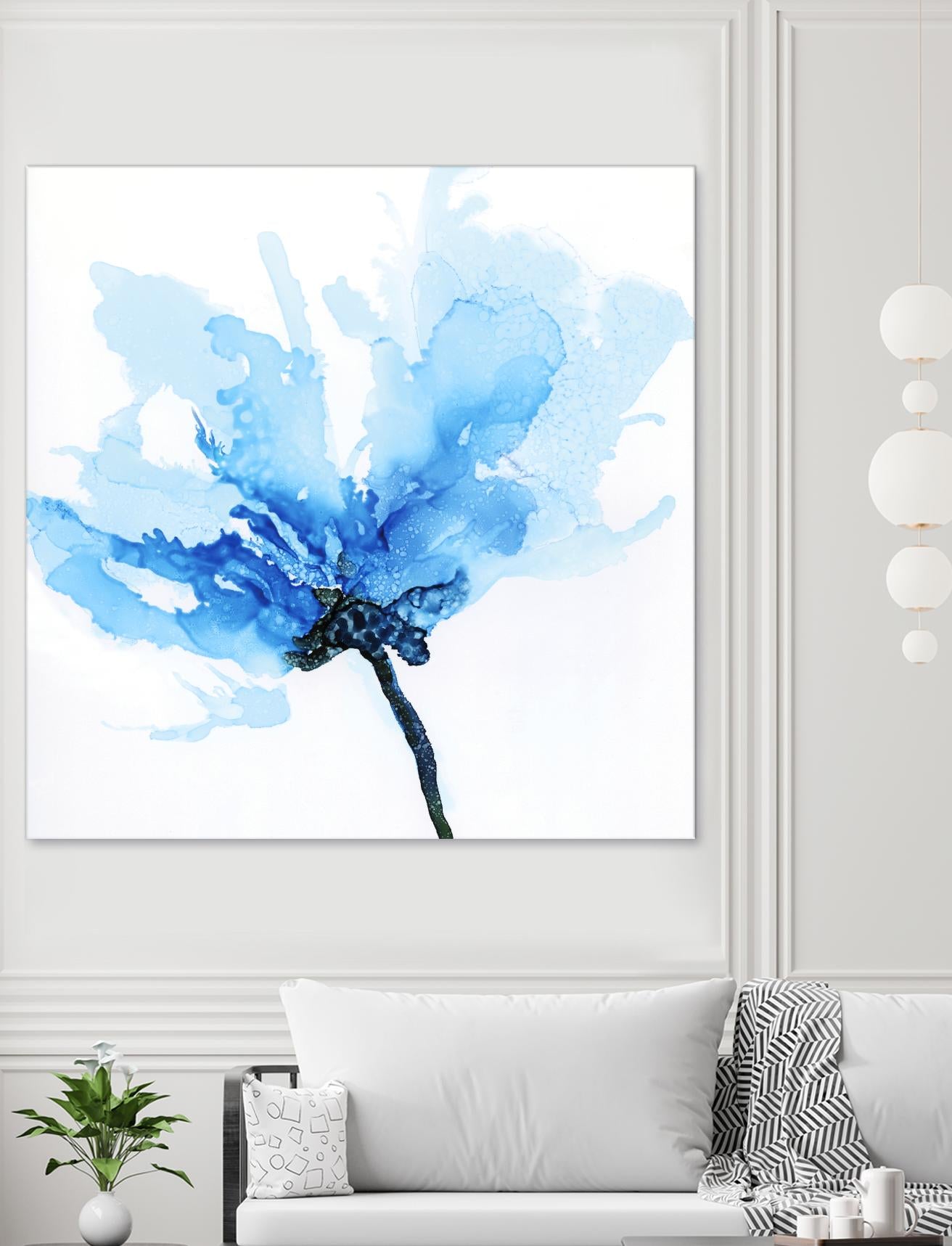 Blue Poppy II - Premium Artificial Silk Flower Bouquet for Home Decor, Wedding Centerpieces & Event Styling