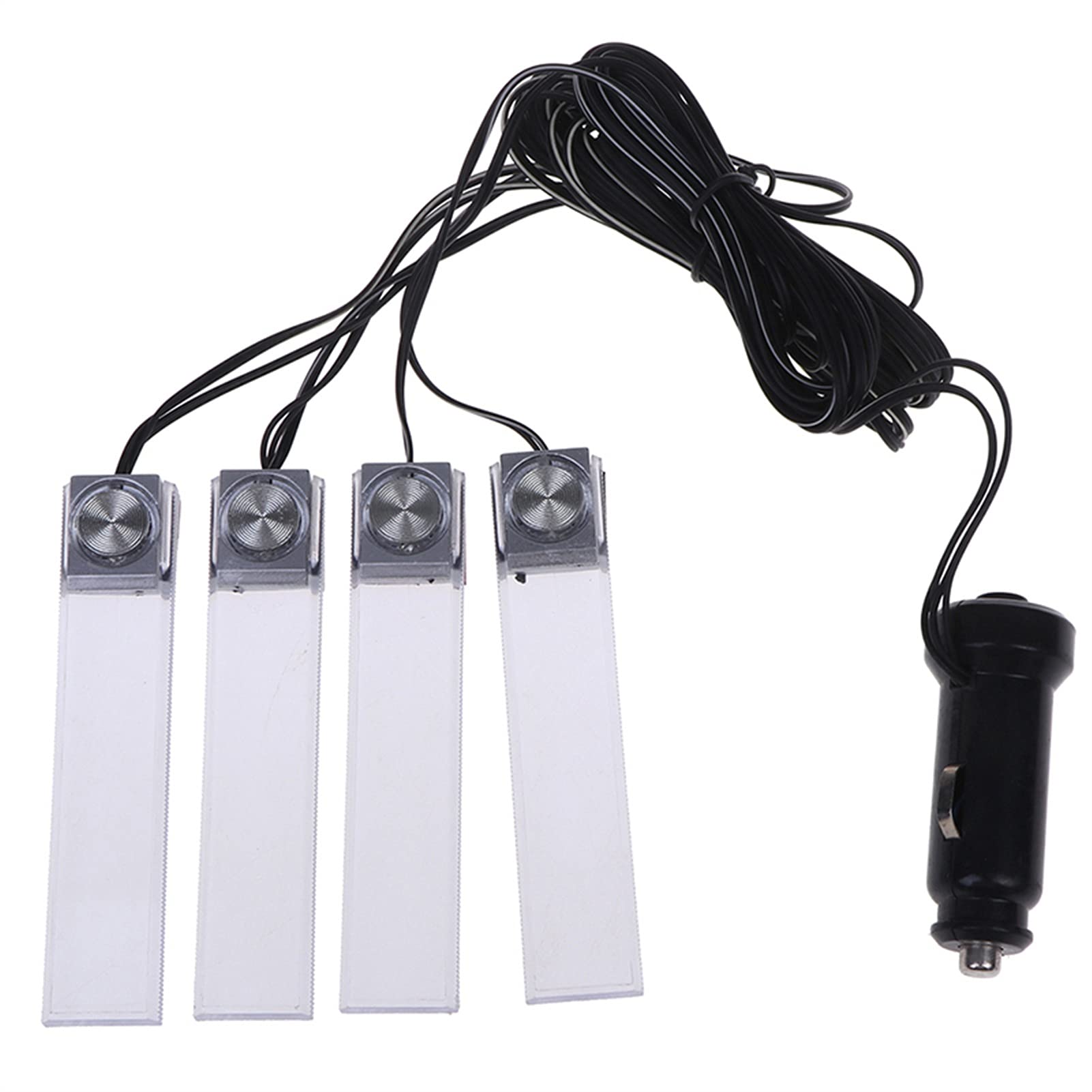 4-Piece 12V LED Car Interior Lights Kit - Colorful Glow Footwell Atmosphere Lighting (Blue) | Perfect for Car Decoration, Night Driving & Custom Vehicle Styling