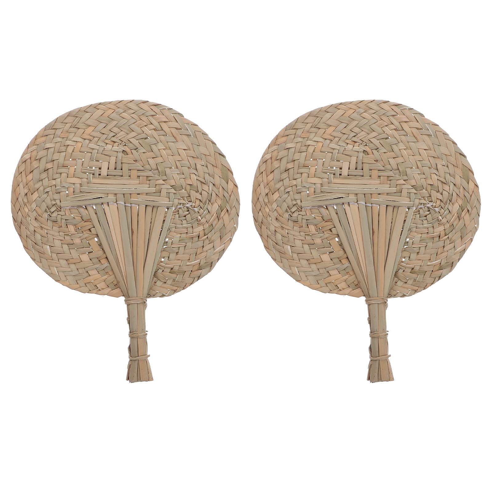 VICASKY 2-Pack Waving Fan Wall Decor - Natural Wheat Straw Woven Rustic Hand Fans for Kitchen, Living Room & Bedroom - Summer Cooling Handmade Wicker Fans for Home Decor & Housewarming Gifts