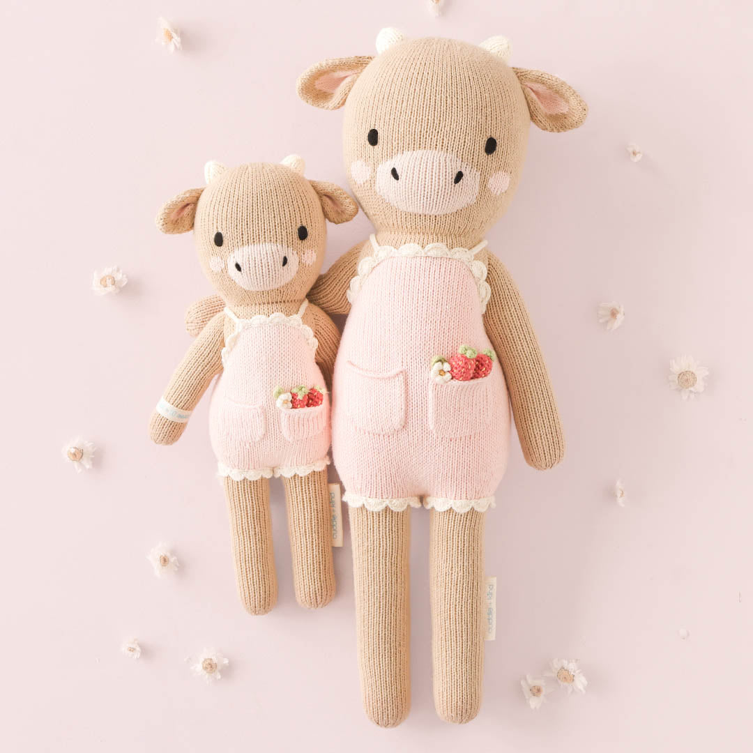 Ava the Cow Plush Toy - Soft & Cuddly Powder Pink Stuffed Animal for Kids | Perfect for Nursery Decor, Birthday Gifts & Comfort Companions